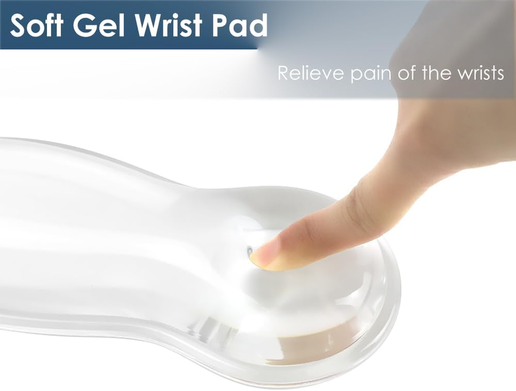 Soft Keyboard Wrist Rest Pad 14.29" Comfort Cool Silicone Gel Cushion Typing Gaming Wrist Pain Relief Support Pad for Macbook Magic Keyboard Other Keyboards Office & Home Accessories (Clear) image number 3