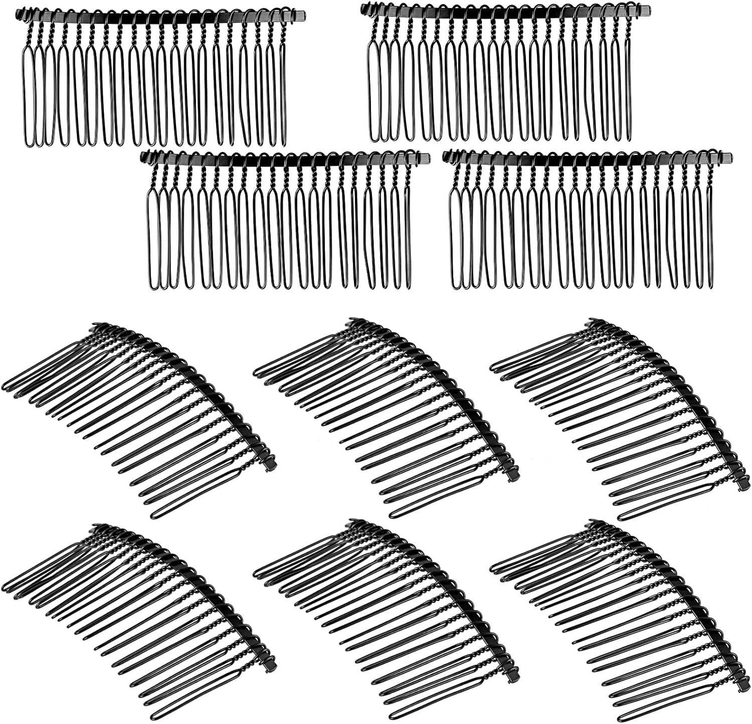 Teaaha 10-Piece Black Metal Wire Twist Hair Comb, 2.95 X 1.37 Inch, 20 Teeth, DIY Hair Accessories for Women and Girls (Teens to Adults), Perfect for Valentine'S Day, Wedding, and Party image number 1