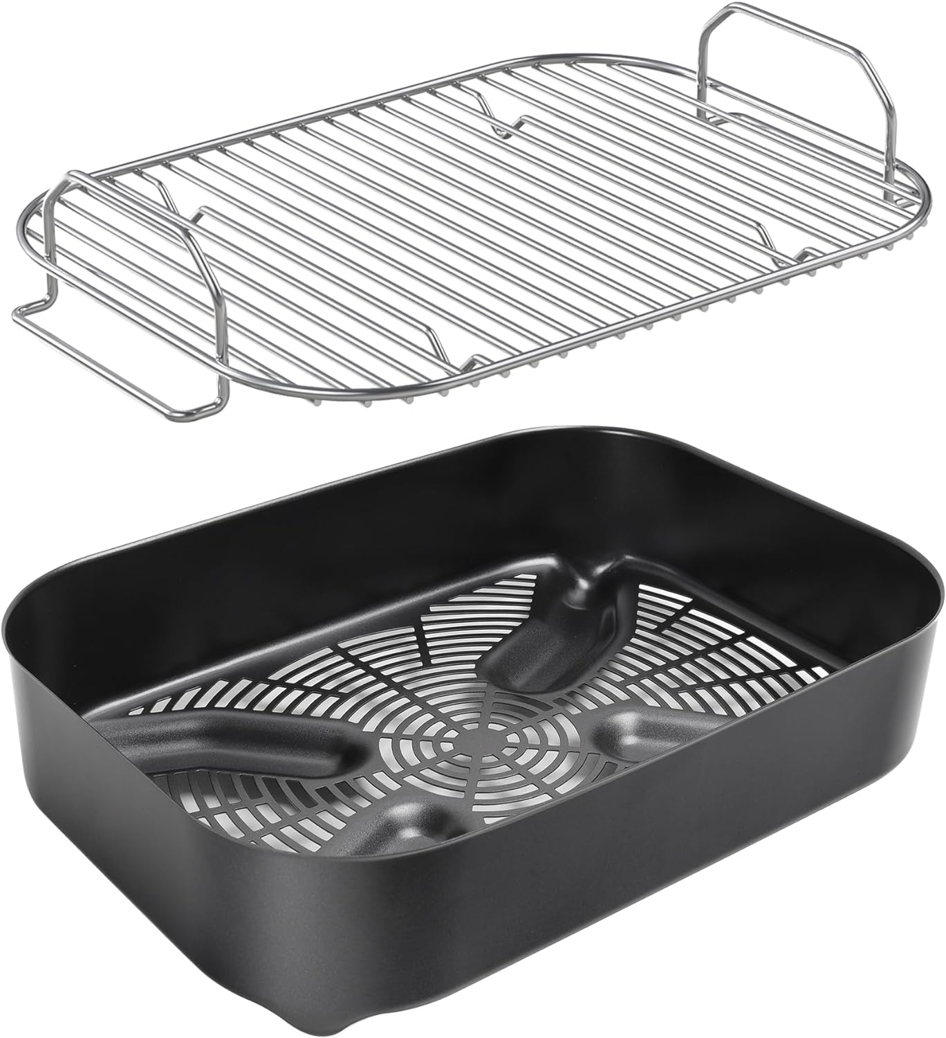 Combo Crisper Basket and Grill Roast Stand for Ninja Woodfire OG700 Series Grill,Air Fry Basket with Smoker Rack Accessories Kit for Ninja XSKGRDPLT Woodfire Outdoor Grill,Non-Stick image number 3