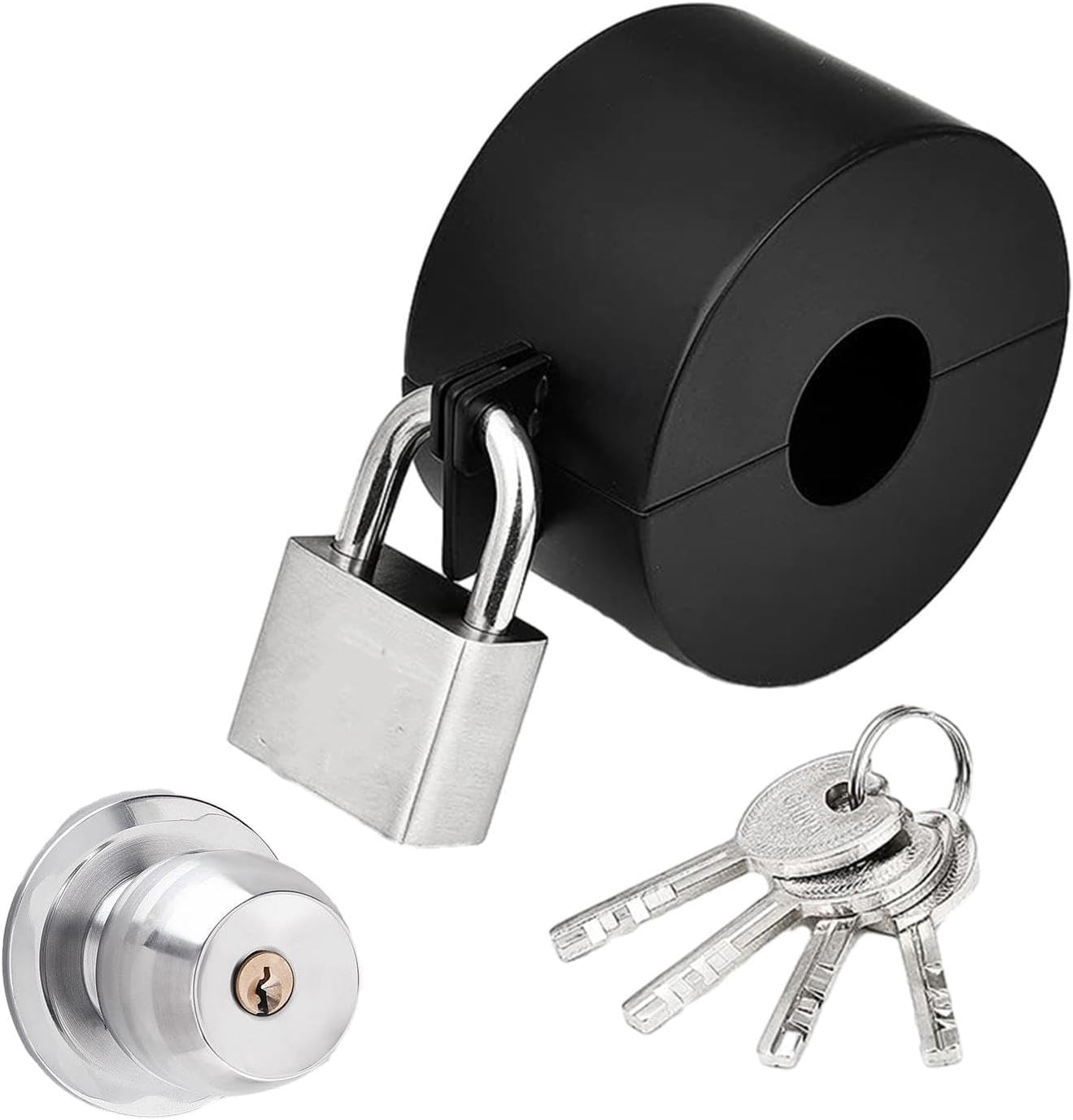 Doorknob Lock, Heavy Duty Lock for Doorknobs and Faucets, Door Lock Replacement Parts for Utility Room, Storage Room, Living Room, Bedroom, Water Faucets Buniq