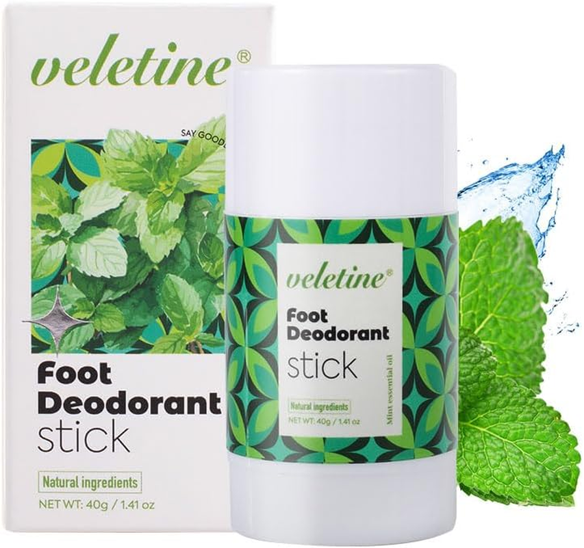 Veletine Foot Deodorant Stick,Refreshing Feet Odor Stick,Travel Size Heel Cream,Roll-On Foot Lotion for Men＆Women, 40G/1.41 Oz image number 4