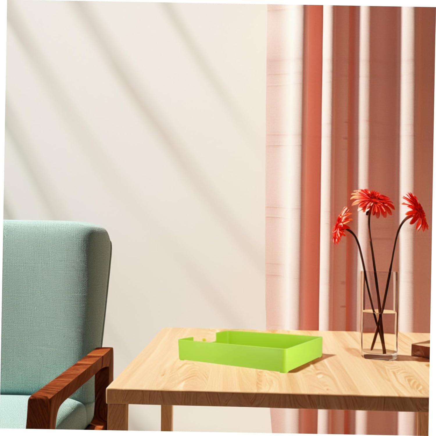 SECFOU Versatile Stationery Office Product Square Shape Desktop Organizer Paper Organizer Desk Tray Document Receipt Storage Box image number 5