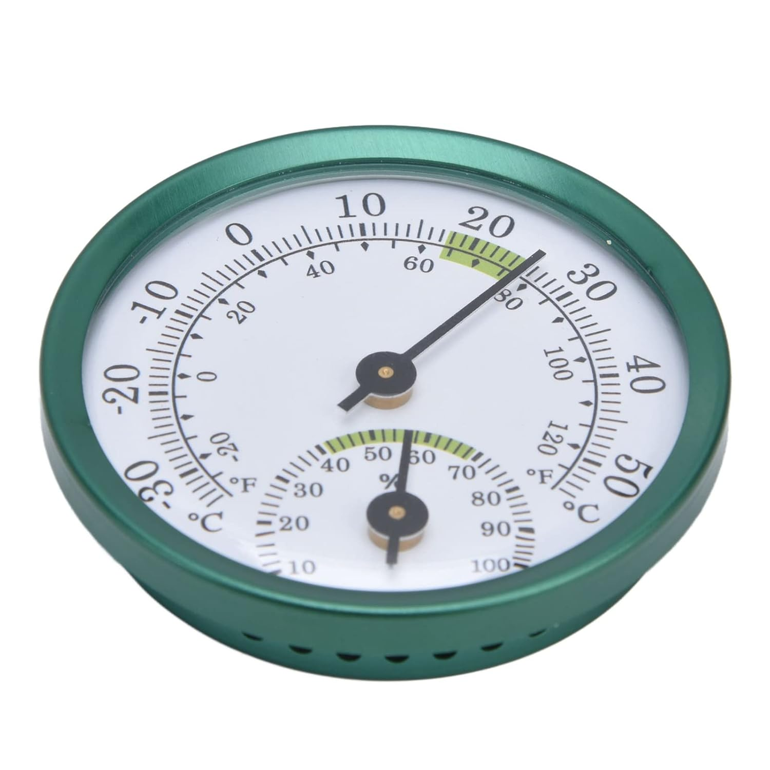Ejoyous Aluminum Case Thermometer Hygrometer (Green, 2.2X2.2X0.5In), Dual Measurement (Temperature & Humidity), 17G Lightweight Portable, for Greenhouse/Warehouse/Home/Office image number 3