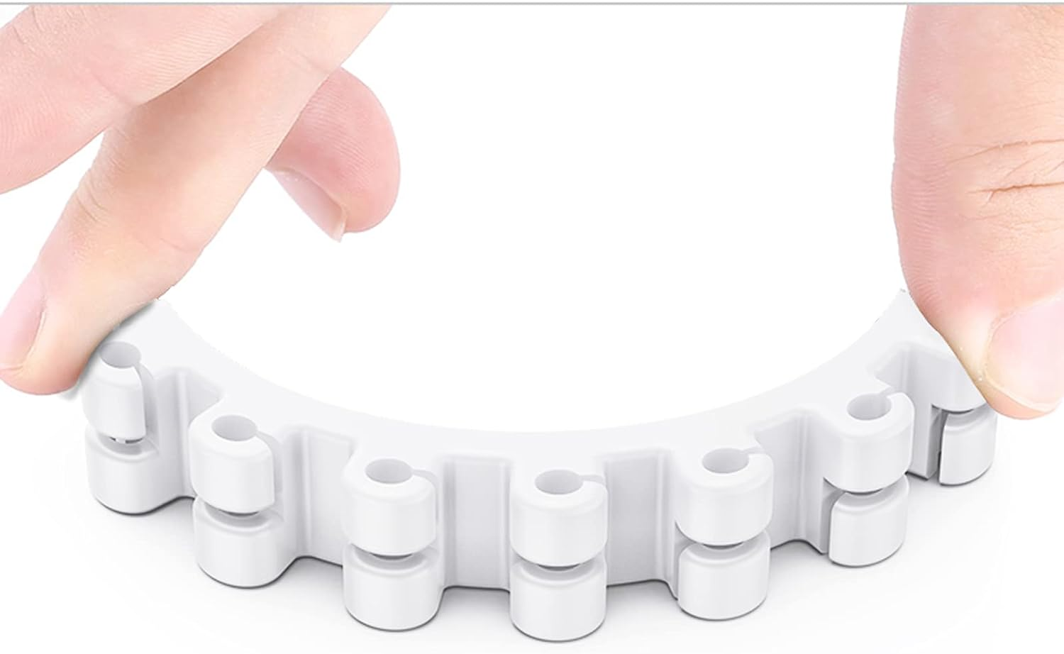 SOULWIT Upgraded Cable Holder, 3Pack Cable Management Cord Organizer Clips Silicone Self Adhesive for Desktop USB Charging Cable Power Cord Bedside Wire PC Office Home (3/5/7 Slot,White) - White image number 6