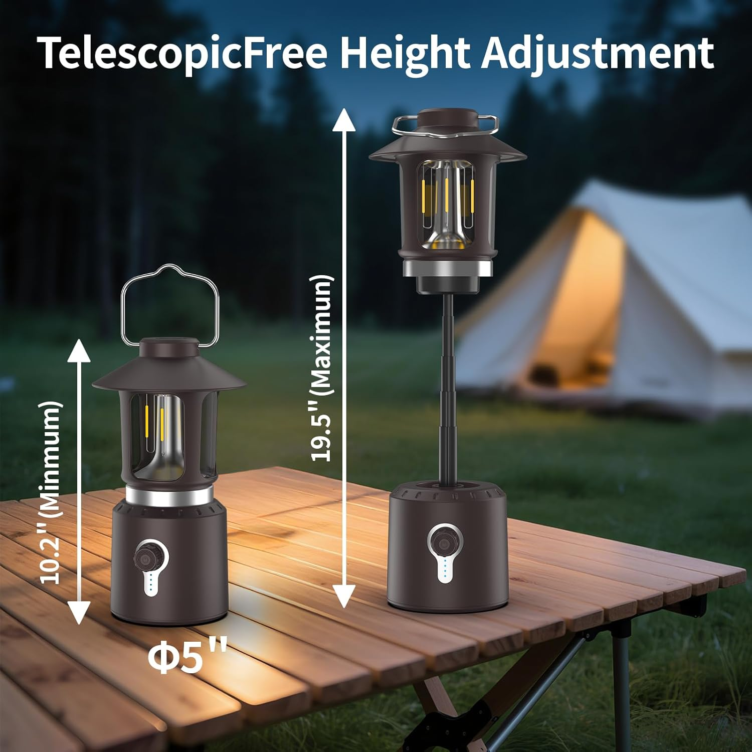 Phylosal Retro Classic LED Camping Lantern, Rechargeable Stepless Dimming Vintage Lantern, 3 Light Modes (2000K-6500K), 8000Mah Power Bank, Bright Hanging Tent Light for Indoor & Outdoor, Hiking, Camp image number 4