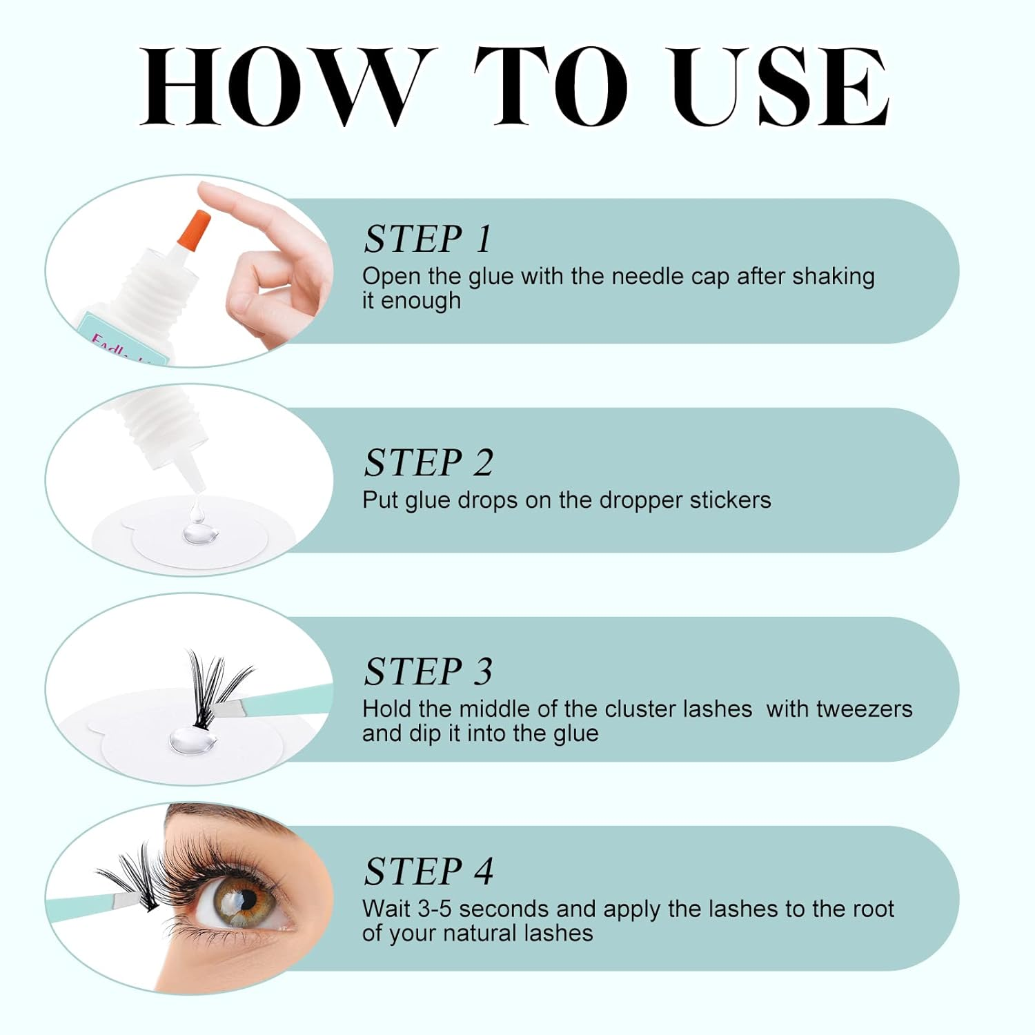FADLASH Lash Cluster Glue Fast Drying Long Lasting DIY Waterproof Clear Lash Glue for Eyelash Clusters for Self Application image number 3