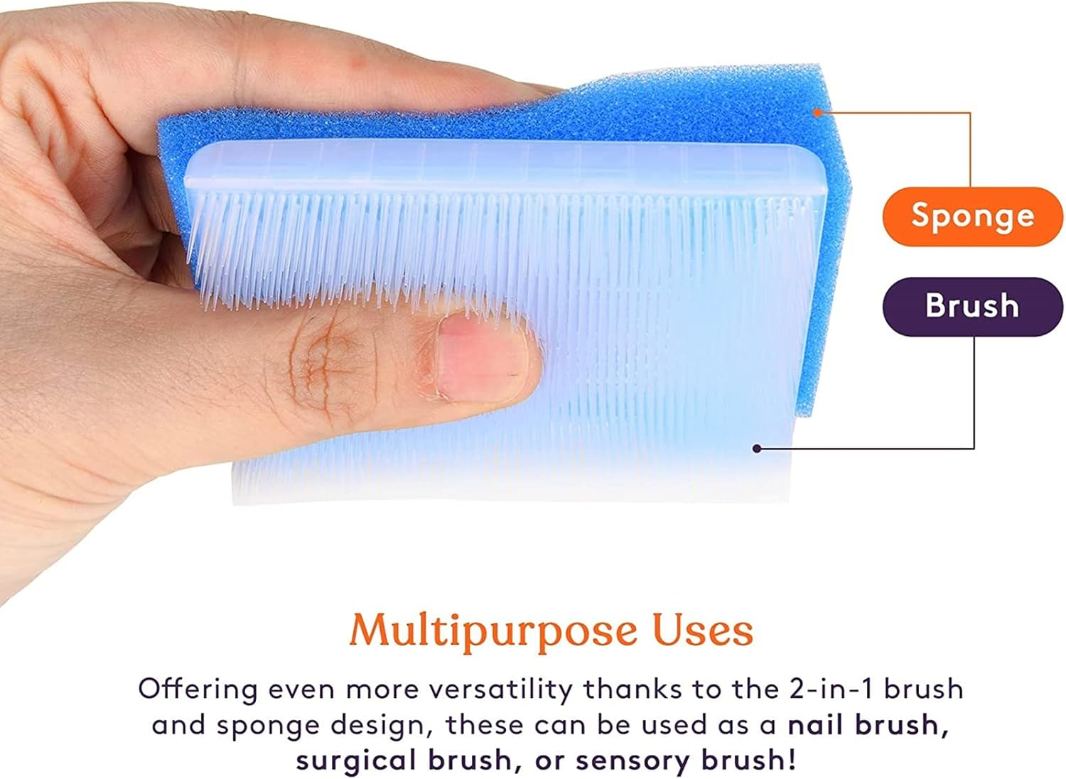 VIYNRAN 6 Pack, Baby Bath Sponge Soft Foam Washer with Cradle Cap Brush Body,Hair and Scalp Clean Gentle Baby Sensory Brush Bath Sponge Brush Random Color image number 3