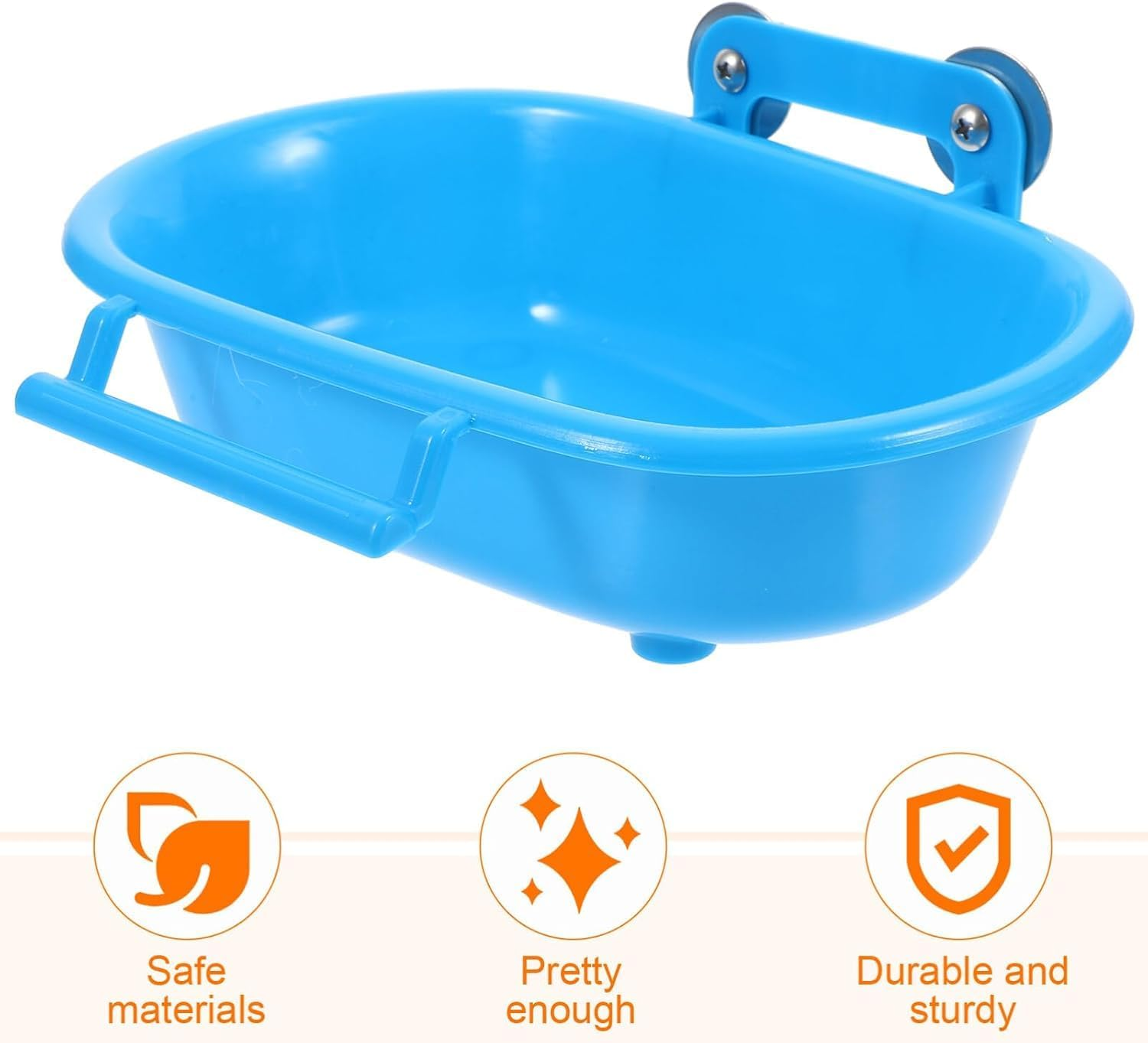 Plastic Parrot Bath Box, Bird Cage Accessory Bathing Tub Bath for Parakeet Pet Birds (Blue) image number 2