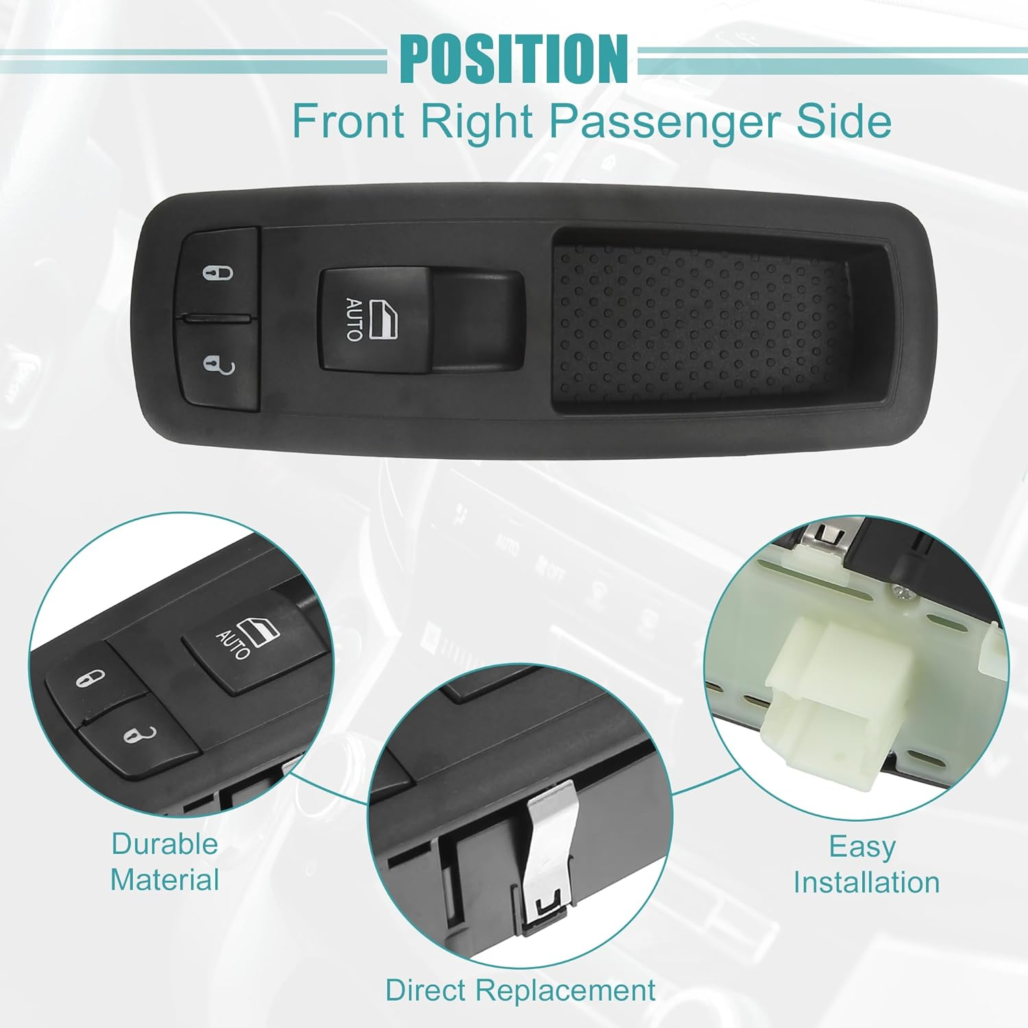 Front Left Driver Side Master Power Window Switch Replacement Fit for Jeep Grand Cherokee - Pack of 1 Black