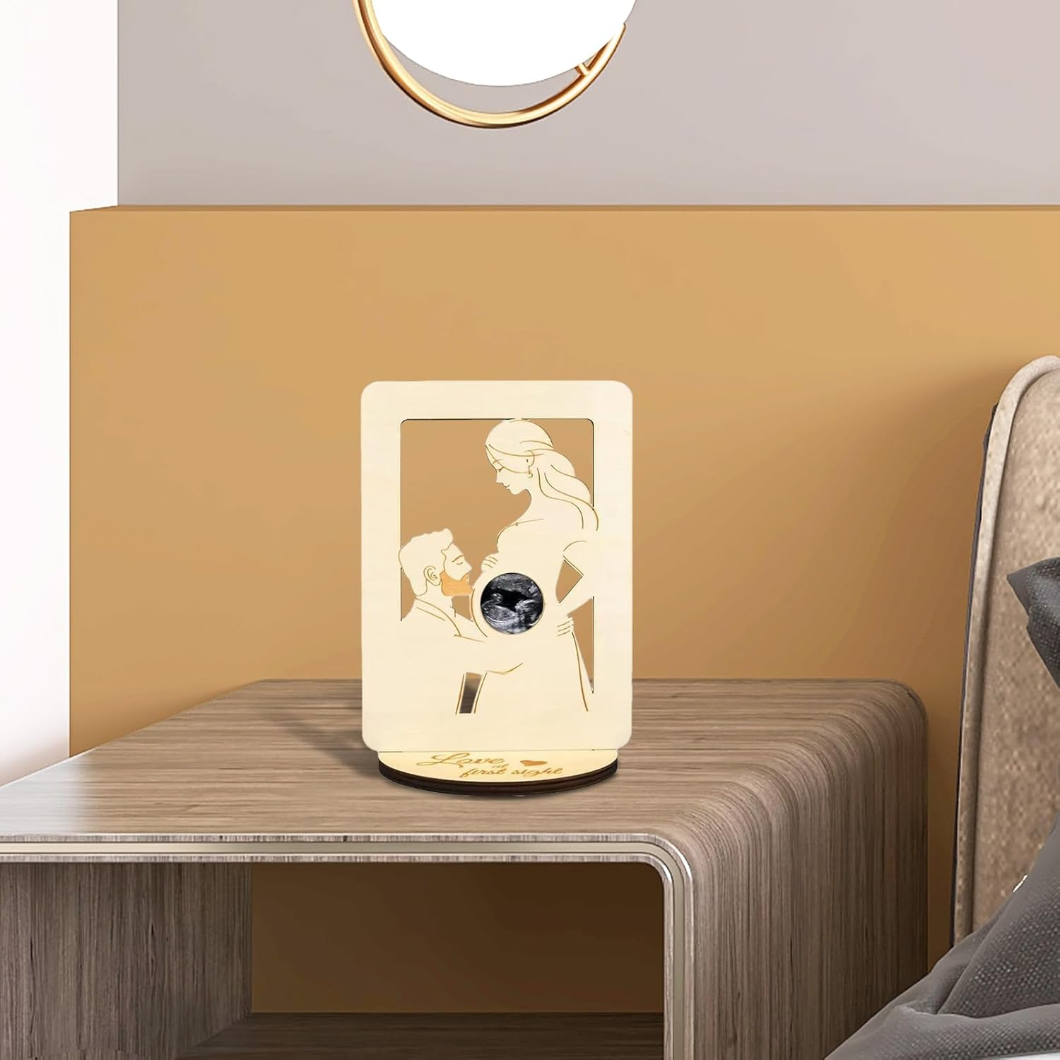 Pregnancy Announcement Frame - Pregnancy Keepsake Frame | Heart-Shaped Sonogram Display with Weeks Countdown, Wooden Ultrasound Picture Frame for Gender Reveal Party and Baby Announcements