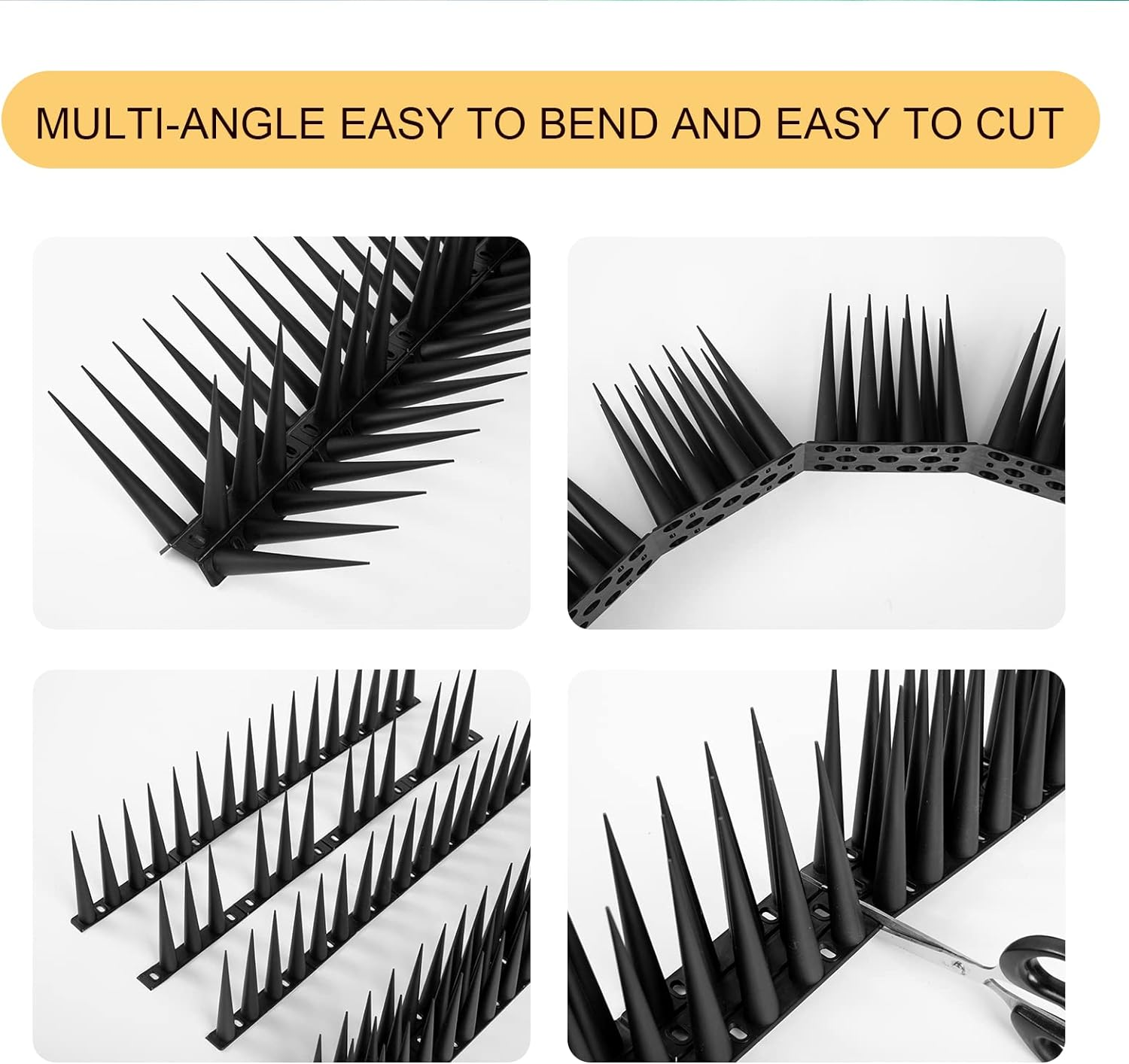 OFFO Bird Spikes 10Cm High for anti Pigeons Spikes to Keep Birds or Animals Away, Fence Spikes of Bird Deterrent Covers 5.68M(18.67 Feet),Black