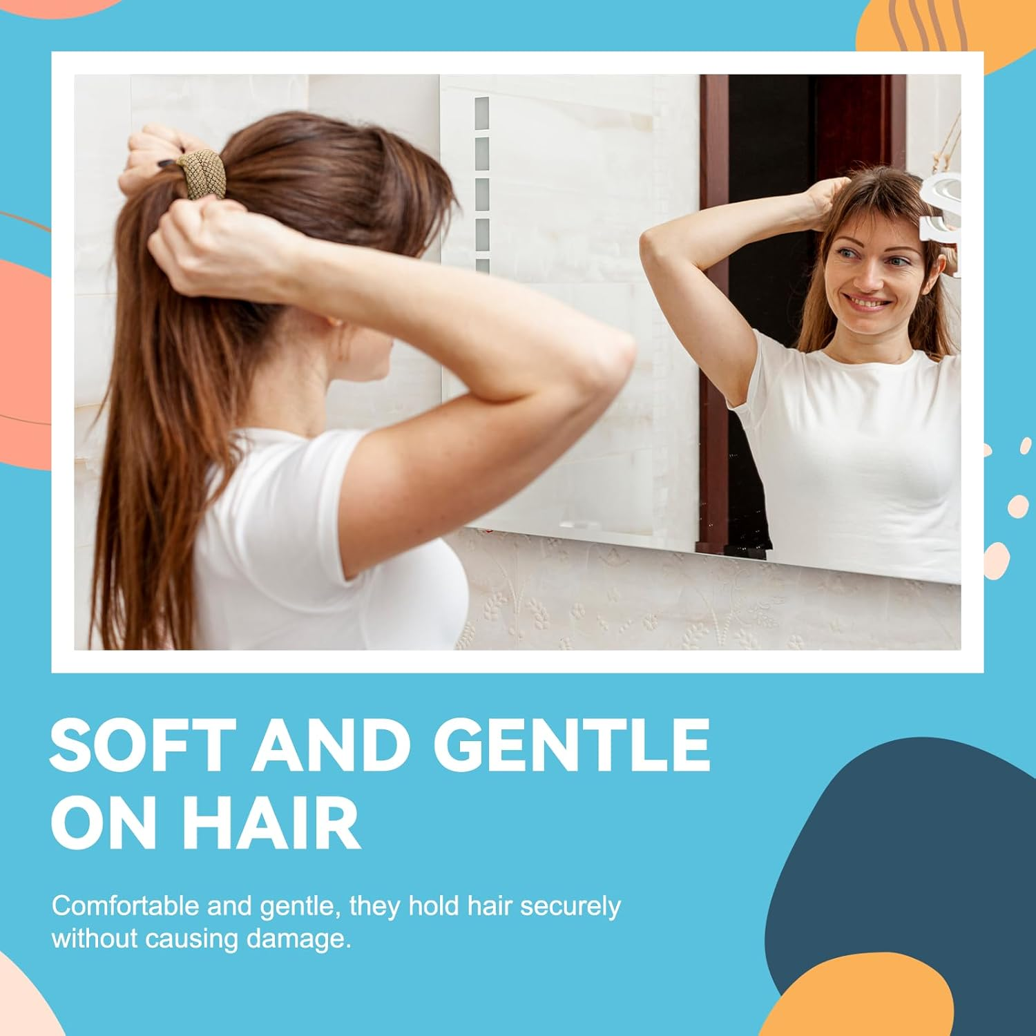 HOYOLS Large Seamless Hair Ties for Thick Hair, Soft Ponytail Holders Bands No Damage Elastics for Women Girls Scrunchies (Autumn Hues Color)