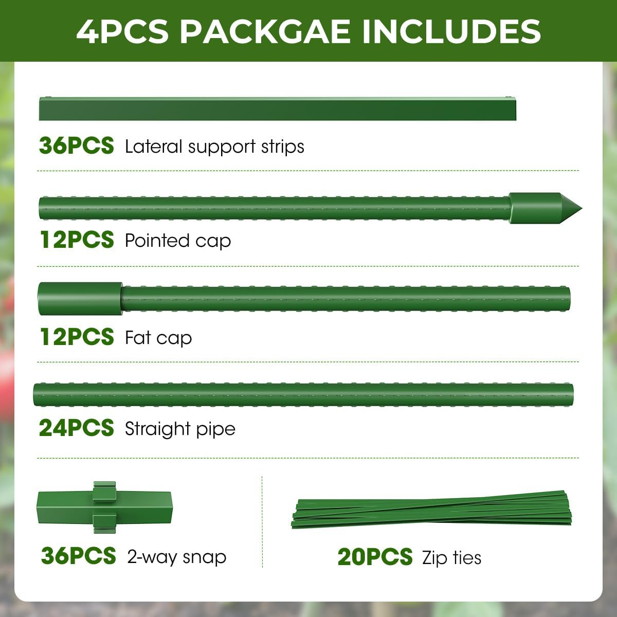 4PCS Tomato Cages for Garden, Tomato Trellis for Raised Garden Bed, 130CM Tall Tomato Cage Plant Support for Pots, Gardening Supplies Trellis for Climbing Plants (High: 130CM) image number 3