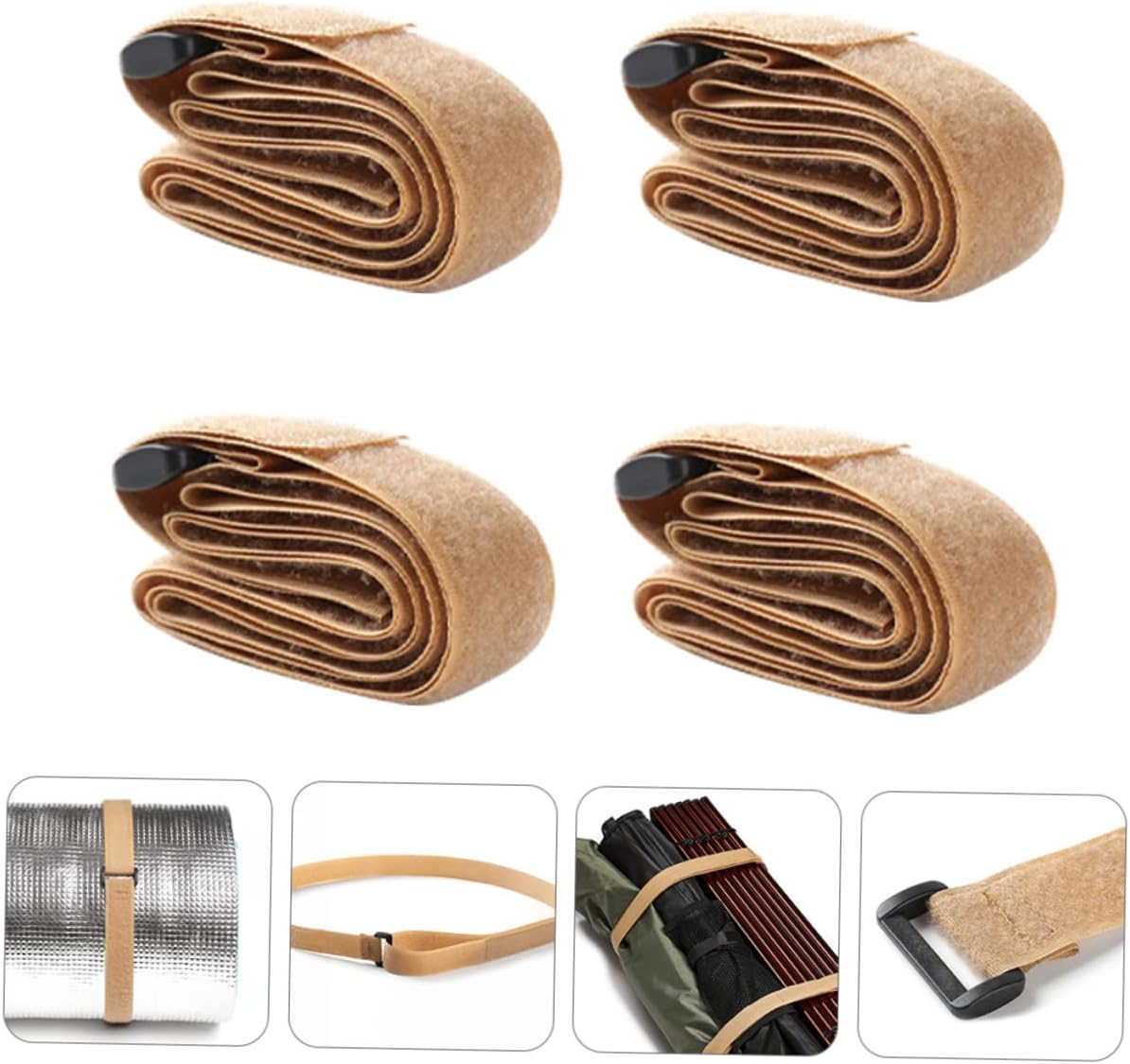 Veemoon 4Pairs Lashing Straps for Camping Adhesive Luggage Ropes Binding Belts Adhesive Buckle Belts Outdoor Storage image number 6