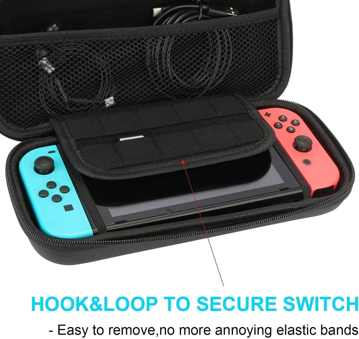 ZONEY Switch Carrying Case for Nintendo Switch OLED, Cartridges Protective Hard Shell Travel Carrying Case Pouch for Nintendo Switch Console & Accessories (For OLED) image number 2
