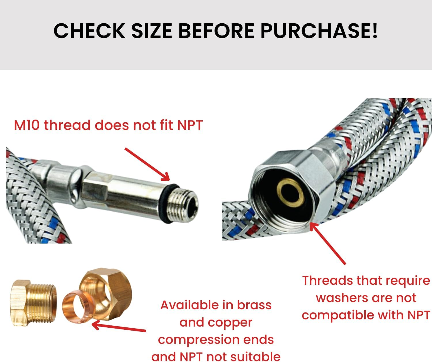 1/2" X 1/2" NPT Brass Hex Nipple Male Pipe Adapter (2 Piece)