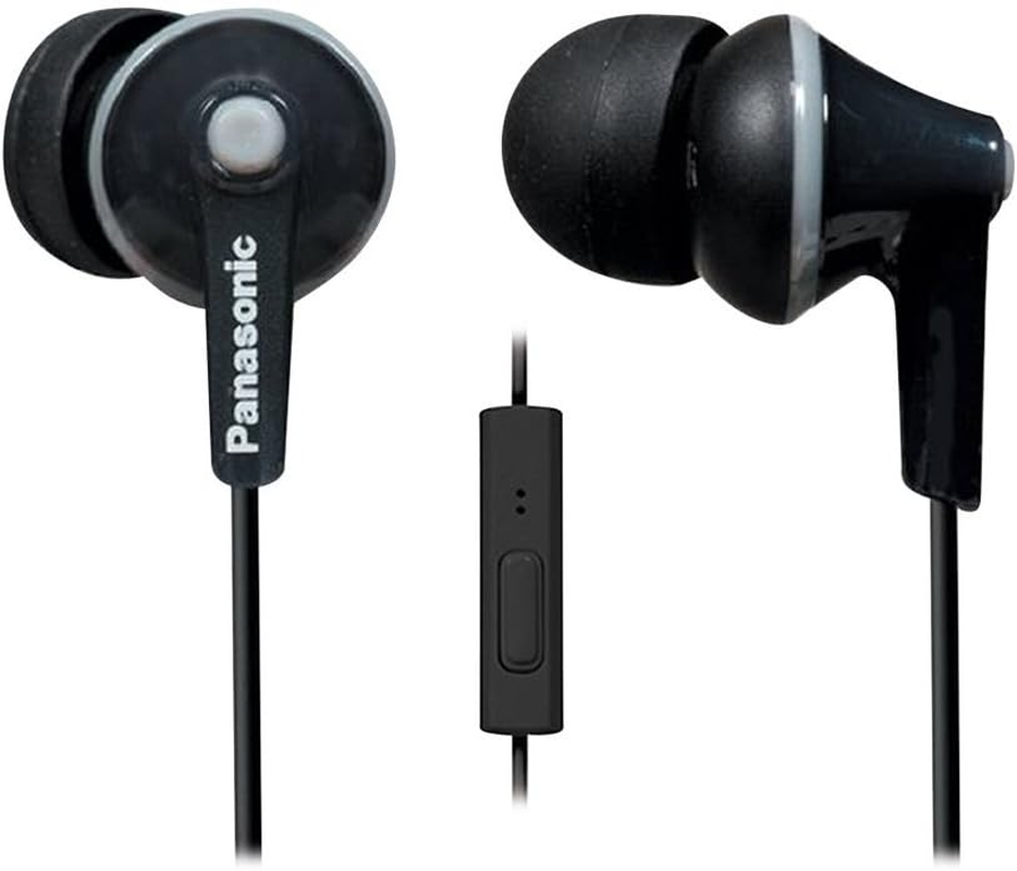 Panasonic Ergofit In-Ear Earbud Headphones with Dynamic Crystal Clear Sound, Black (RP-HJE120PPK)