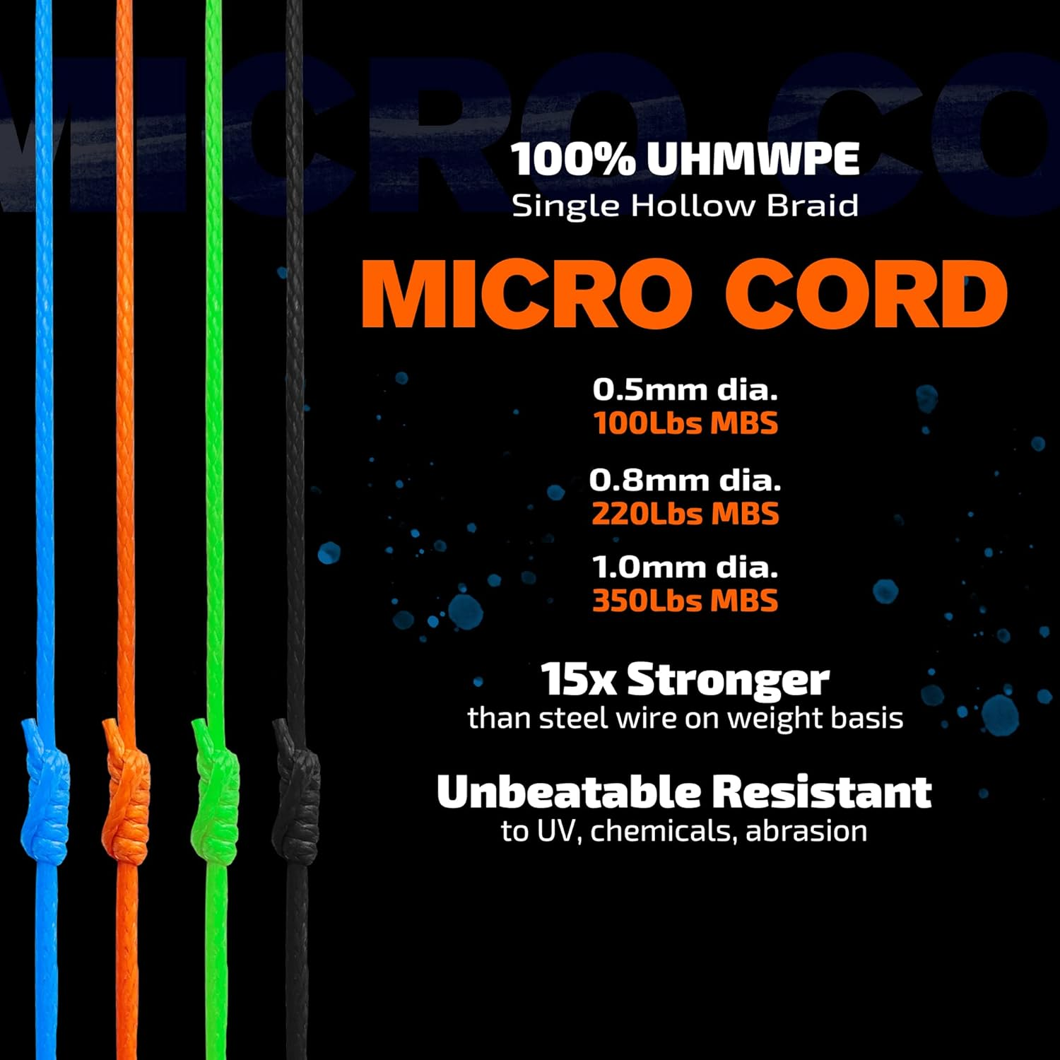 Emma Kites 200~5500Lb 100% UHMWPE Braided Polyethylene Cord Spool - Heavy Duty Low Stretch - Outdoor Utility Cord Kitesurfing String Boating Fishing Speargun Shooting Line Hammock