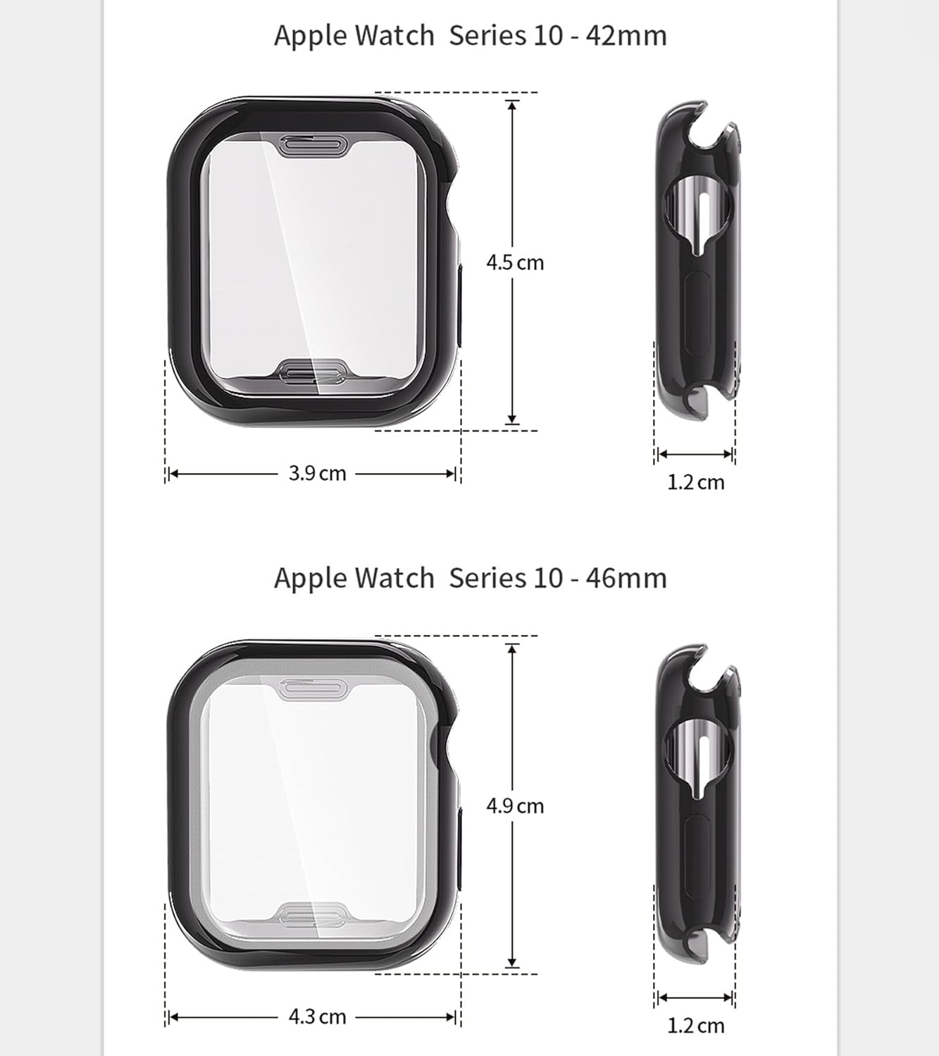 USTIYA Case for Apple Watch Series 11/10 42 Mm 2024 Case Screen Protector TPU Smart Watch Cover (Clear) image number 5