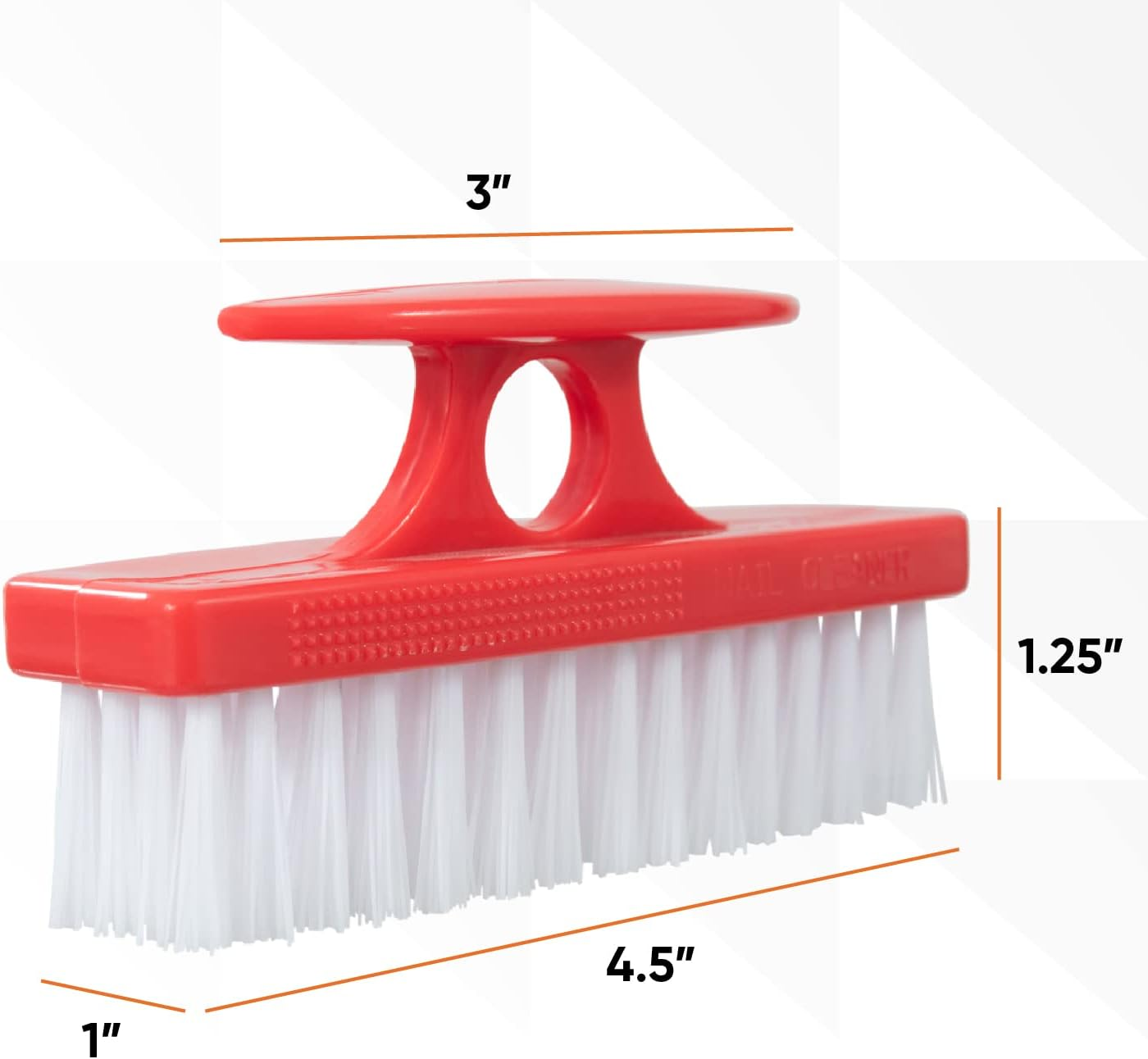 Superio Nail Brush for Cleaning Fingernails, Nail Scrubber Brush, Toe Foot Hands Fingernail Brush Cleaner- Small Scrub Brush- All-Purpose Stiff Cleaning Brush for Home, Kitchen, Work, (2, Red) image number 6