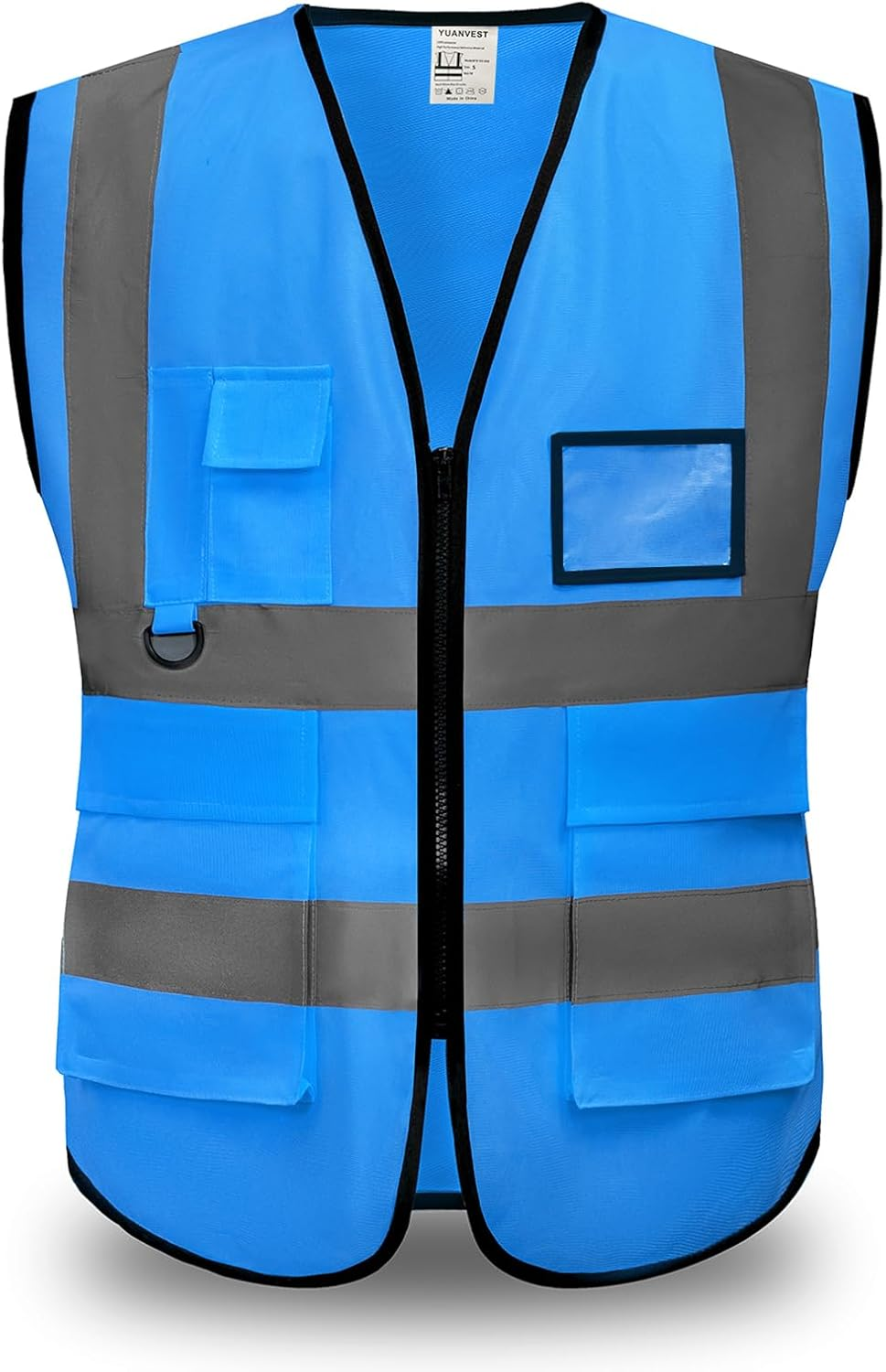 YUANVEST Hi Vis Vests for Men Women 5 Pockets,High Visibility Reflective Safety Security Vest,2-Inch Reflective Strip High Visibility Vest,Meets ANSI/ISEA Standards