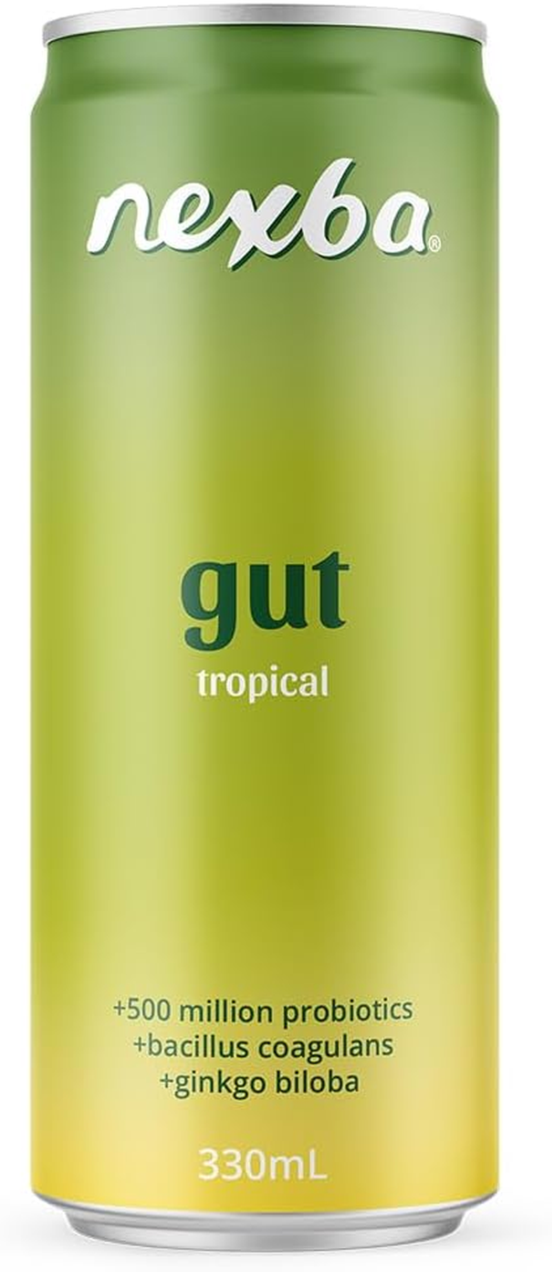 Nexba Nootropics &ndash; Gut &ndash; Tropical &ndash; All Natural Sugar Free &ndash; 24 X 330Ml Cans image number 1