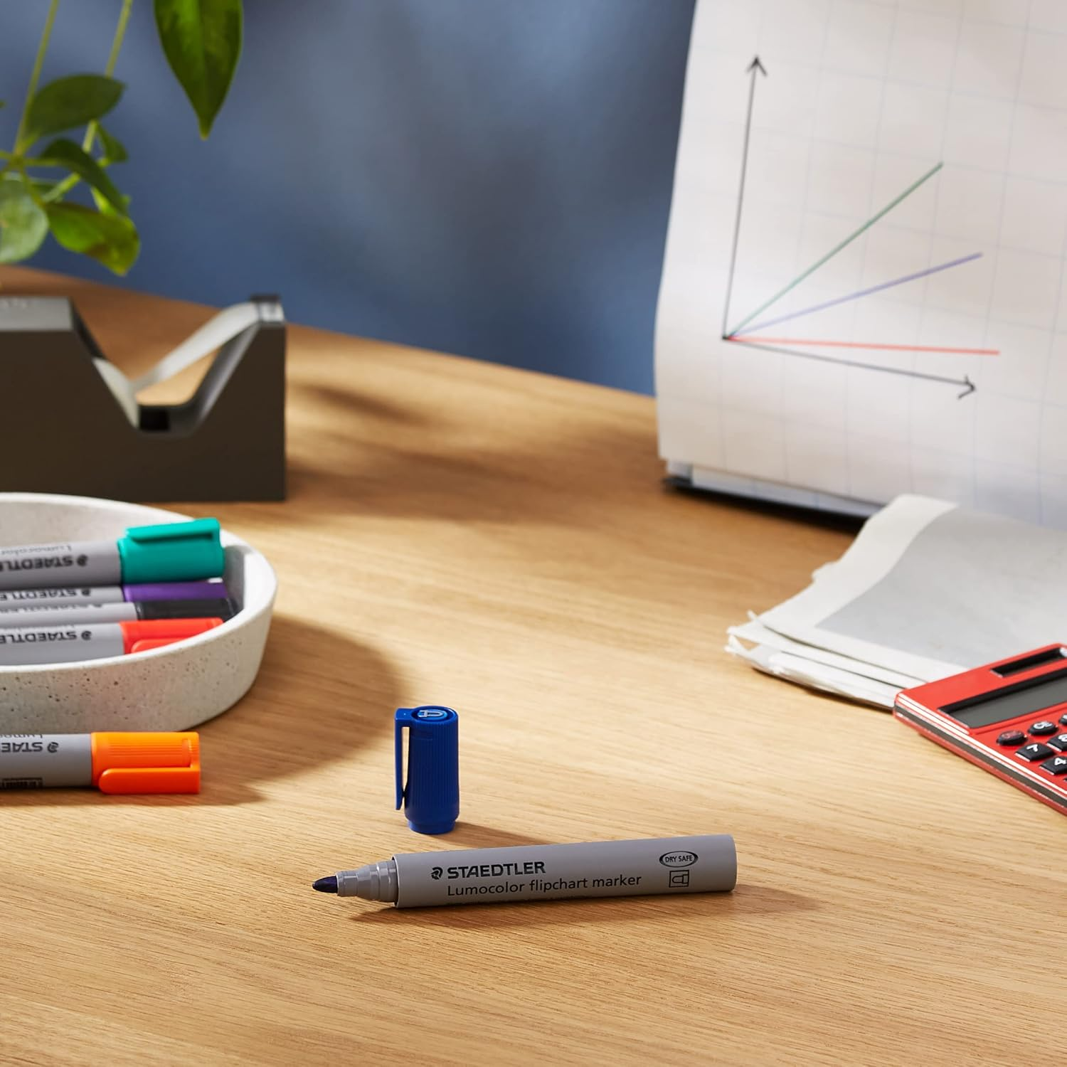 Staedtler Lumocolor Flipchart Markers with Bullet Tip, Assorted (Pack of 6) image number 2