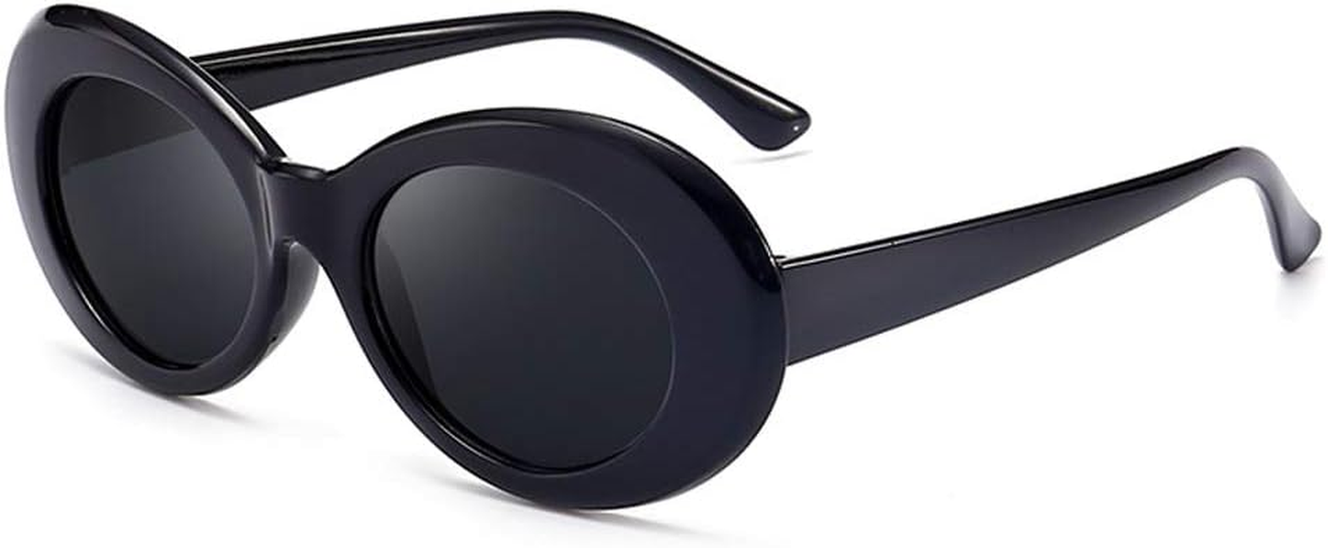 Armear Clout Goggles Oval Mod Retro Vintage Sunglasses round Lens,Black, Black