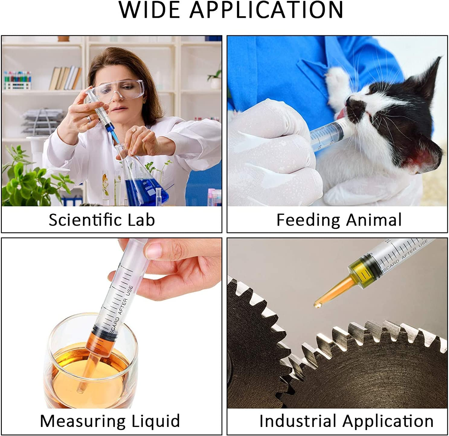 Syringe, Individually Sealed Package, Used to Feed Pets or Small Animals, Can Also Be Used to Measure Liquids, Scientific Experiments, Medical Experiments/1Ml/3Ml/5Ml/10Ml/20Ml (5X5Pcs) image number 2