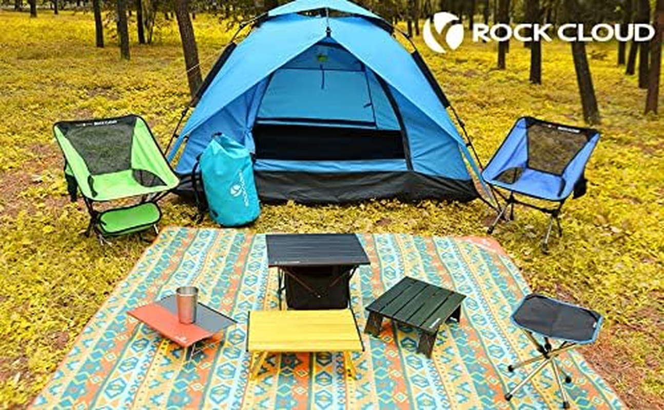 Rock Cloud Camping Table Folding Beach Table Aluminum Portable Height Adjustable Camping Table Ultralight Lightweight Roll up Camp Table with Hinges Picnic，Hiking，Fishing，Beach Camping