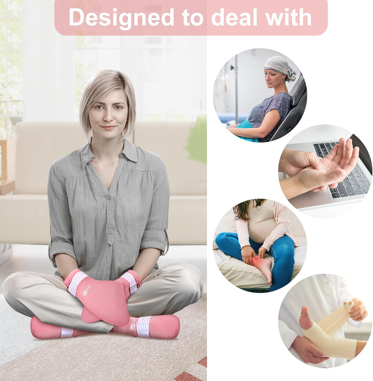 Suzzipad Cold Therapy Socks & Cold Gloves for Chemotherapy, Chemo Must Haves for Women and Man, Ideal for Soothing Hand and Foot Discomfort, S/M image number 1