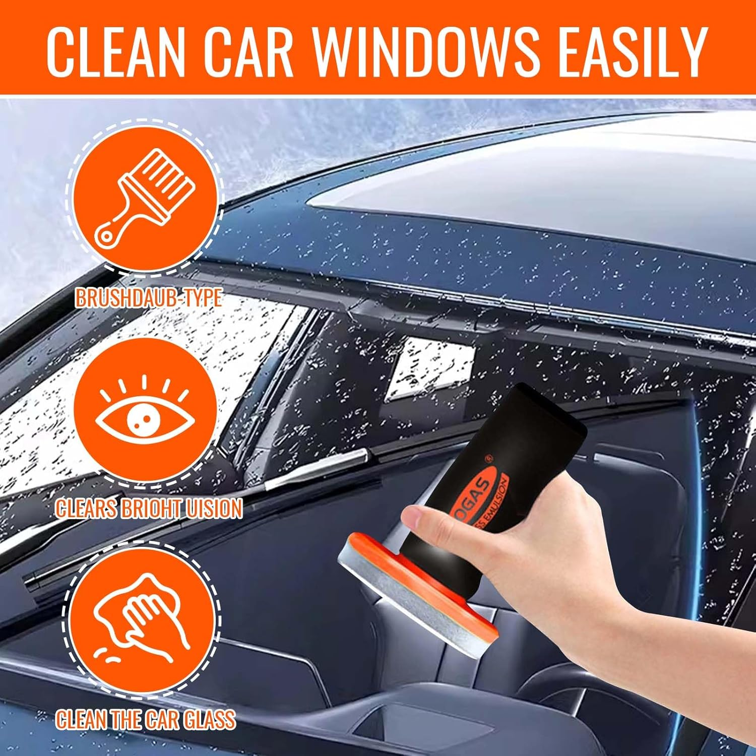 Glass Cleaner Oil Film Remover, Automotive Windshield & Residential Glass Emulsion Cleaner, Enhances Visibility for Safe Driving & Home Use image number 1