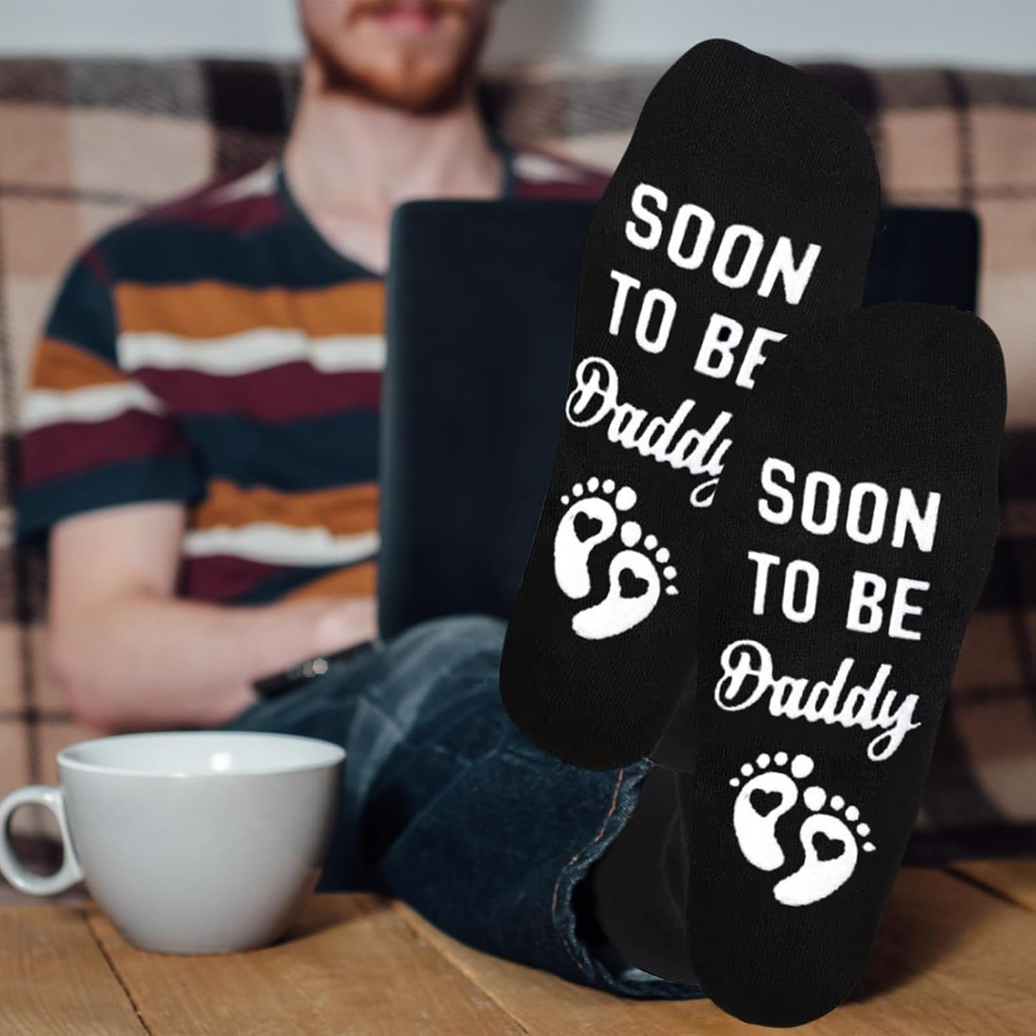 Joyesplay Father'S Day Socks,Fathers Day Gift,Funny Socks for Men,Men Fun Crews Socks,For Men Funny Black Crew Cotton Socks Dad Birthday Gift image number 5