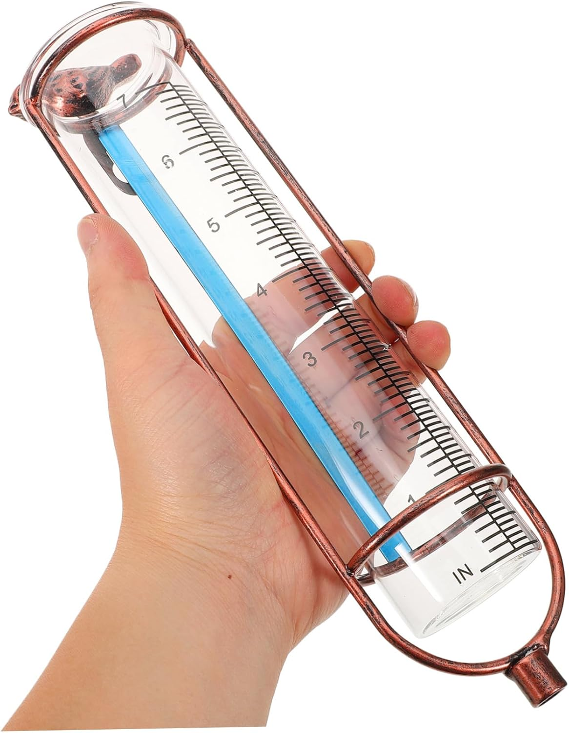 Abaodam Glass Replacement Rain Gauge Tube with Graduated Test Tube Outdoor Rain Measuring Tool for Garden Lawn Farm Sturdy with Red Gasket for Stable Weather Tracking image number 1