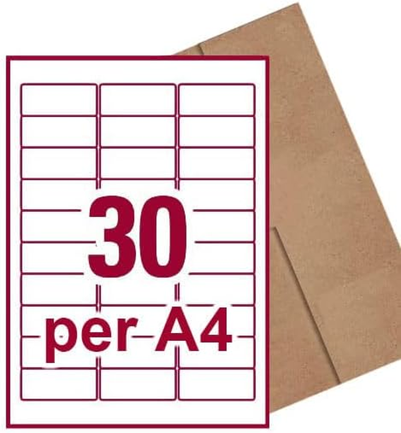 [30 per Page] A4 Self Adhesive Address Labels Laser Inkjet Print Mailing Stickers Label 64 X 26.7Mm 40 Sheets 1200 Labels