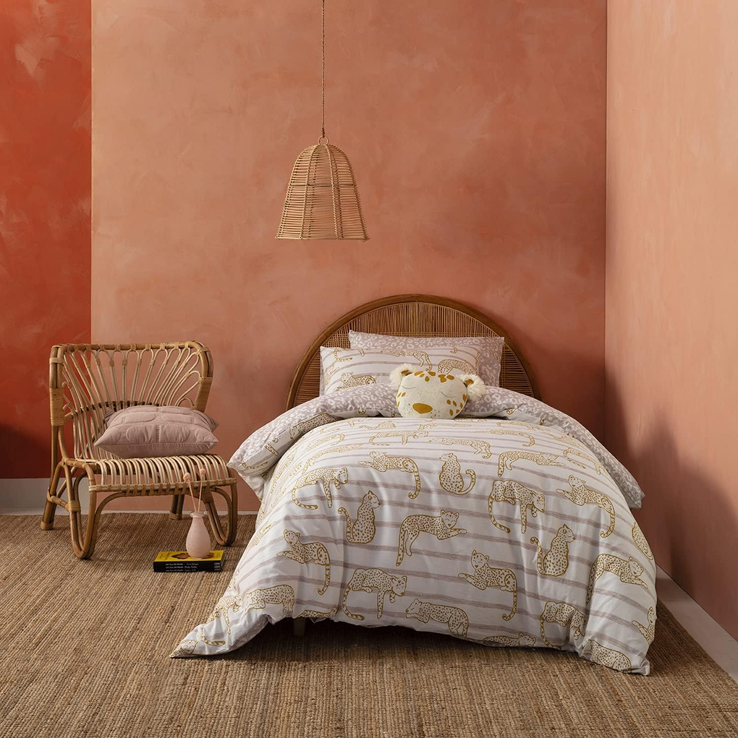 KAS KIDS Lazy Leopard Kids Quilt Cover Set, Doube Bed, Multicolor