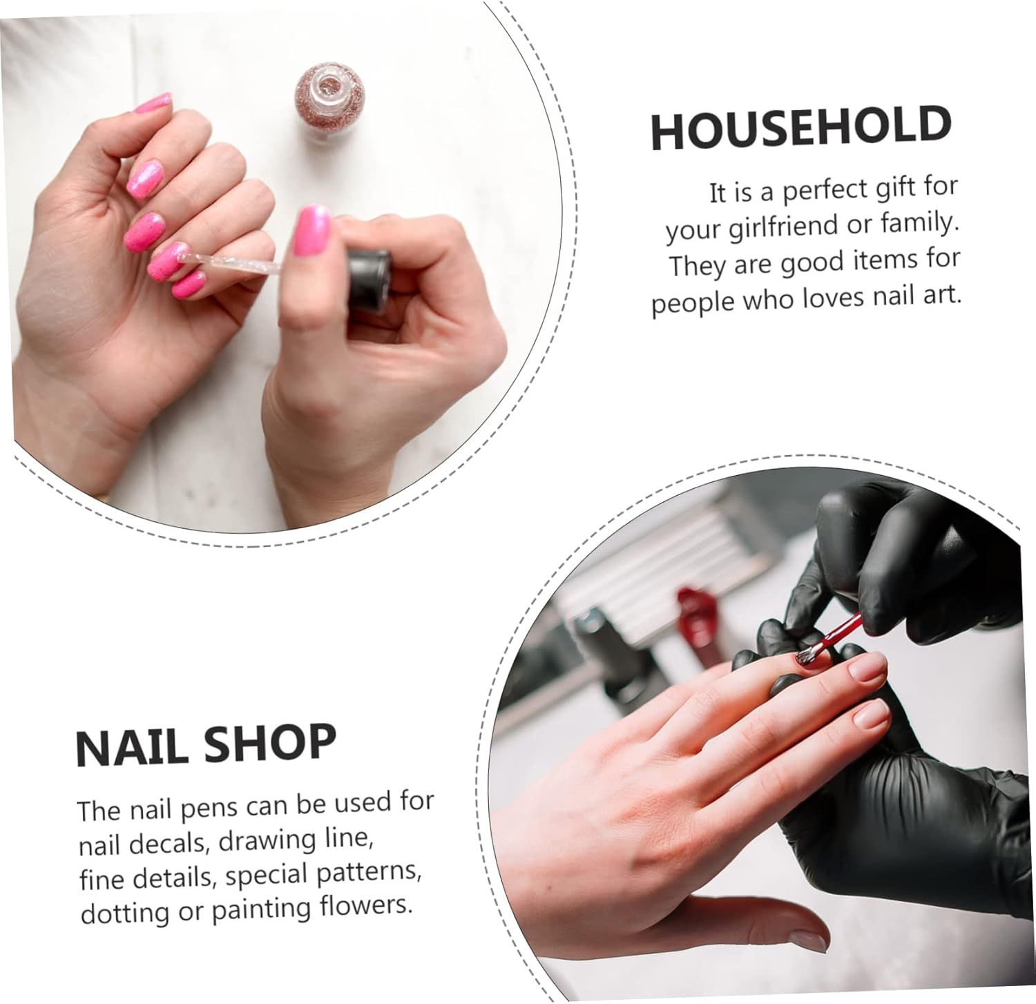 BIUDECO 5Pcs Diy Nail Art Pen Nail Art Tools Gel Pen Lining Brush Dotting Tool image number 2