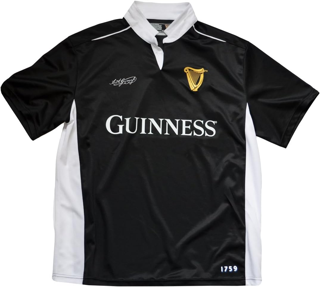 Guinness Black/White Performance Short Sleeve Rugby Shirt