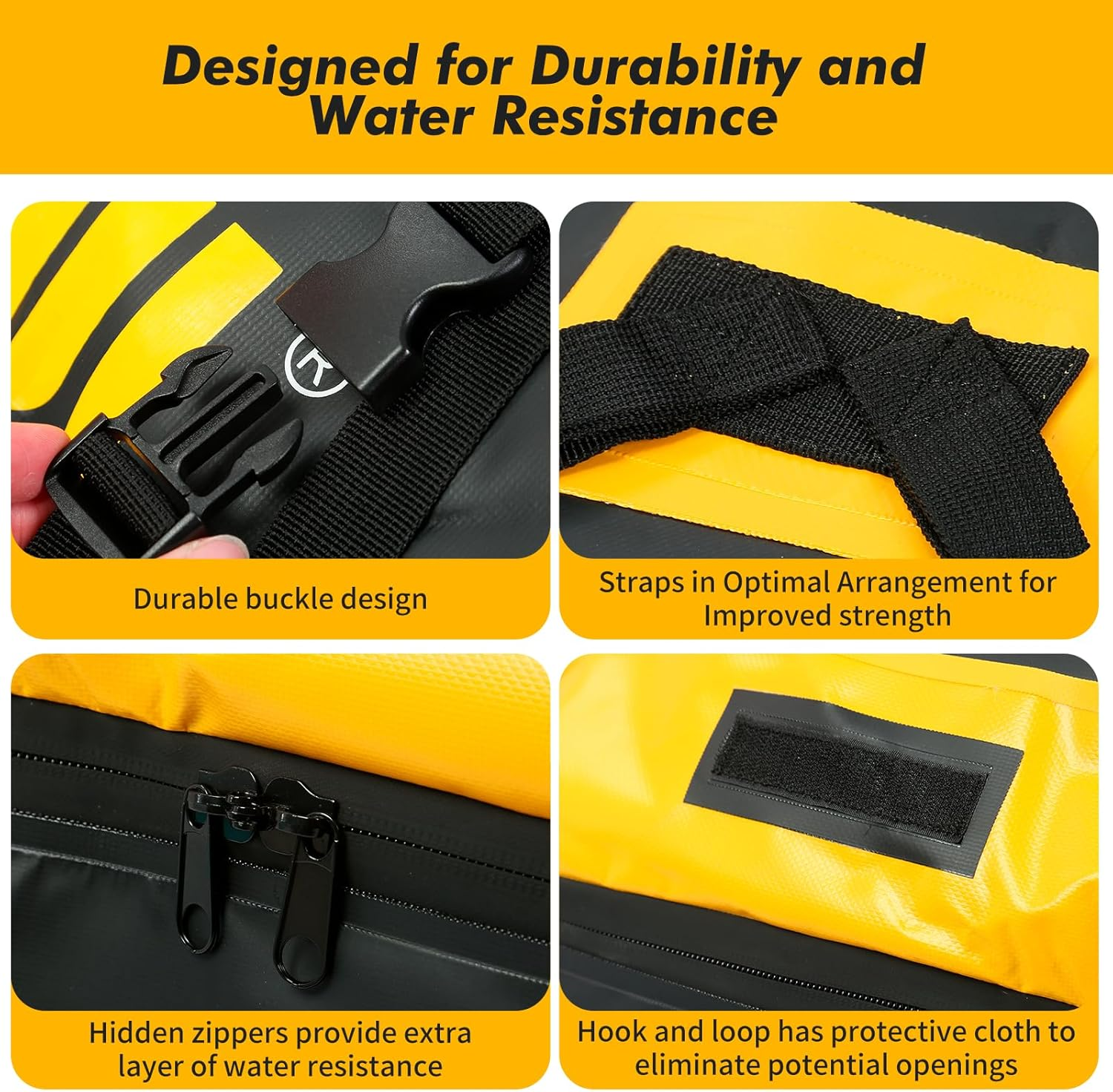 Maxxhaul 50719 Universal Car Rooftop Cargo Bag for All Vehicles with or without Rack, 15 Cubic Feet, Waterproof image number 2