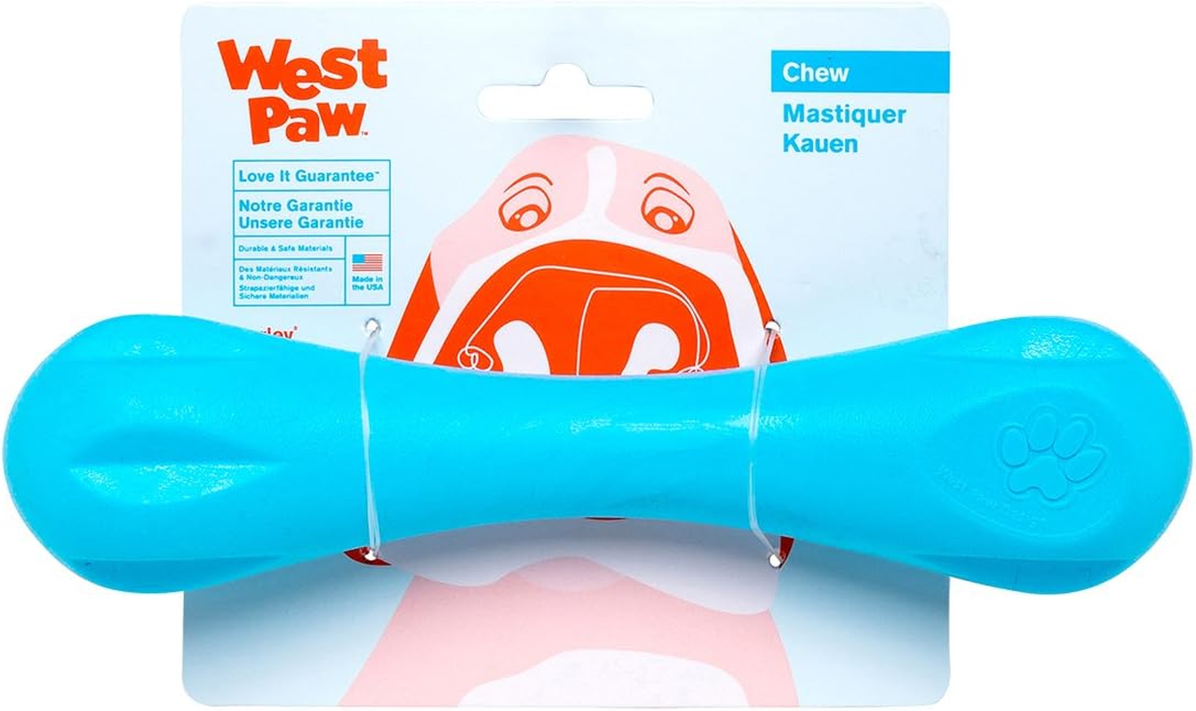 West Paw Zogoflex Hurley Durable Dog Bone Chew Toy for Aggressive Chewers, 100% Guaranteed Tough, It Floats!, Made in USA, Large, Tangerine