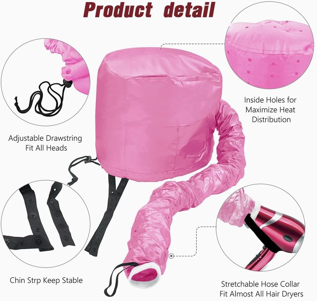 USTNIR Attachment for Hair Dryer, Bonnet Hair Dryer Attachment, Helmet Drying Cap Salon Hair Dryer Hood Bonnet Drying Hoods for Hair Wrap Turban Hair Drying Towel image number 4