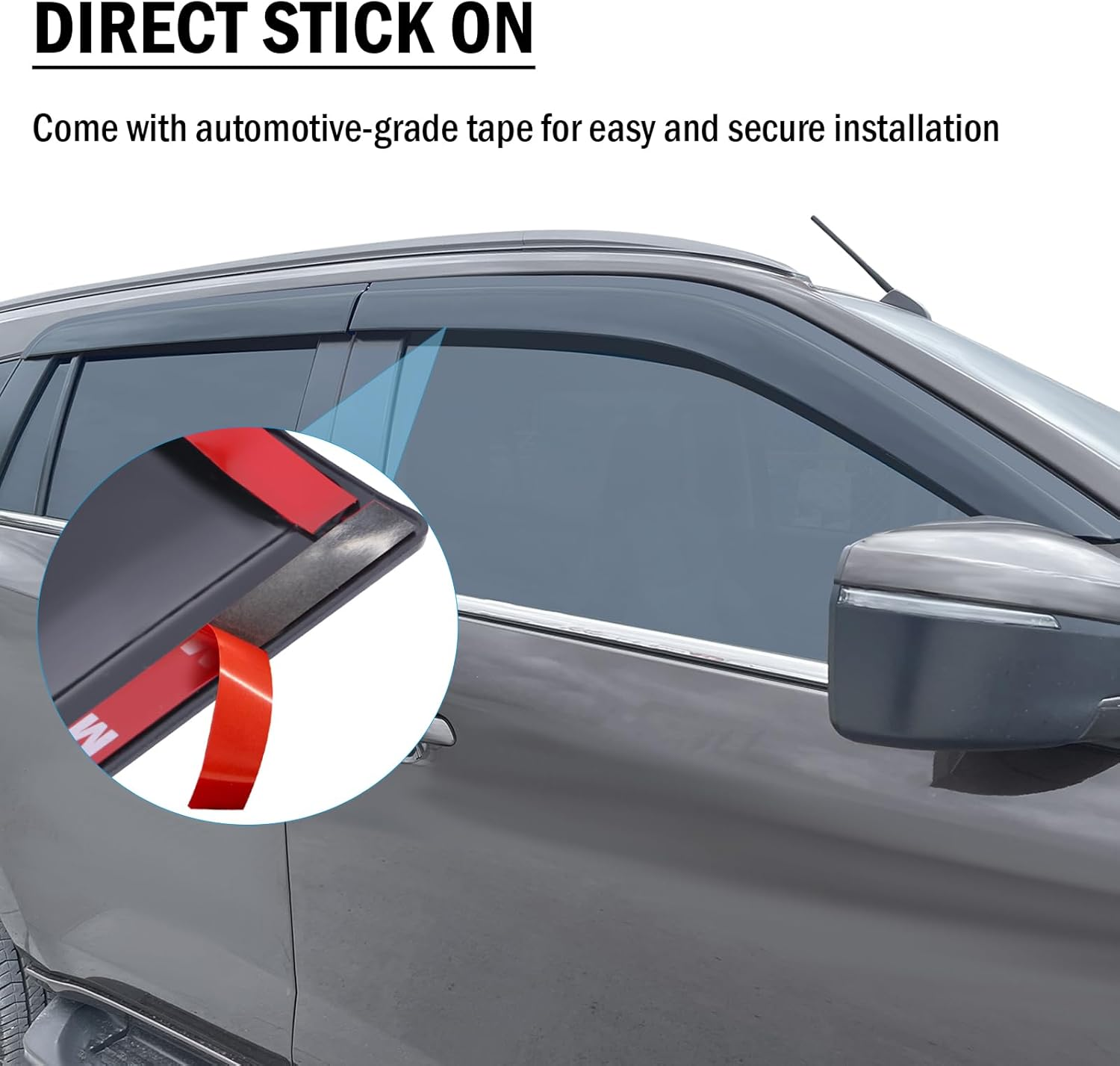 SUERAUTO4X4 Weather Shields for Isuzu MU-X MUX Accessories 2021-2025, Weathershields Wind Deflectors Window Visors Sun Rain Guard Injection Tinted Smoke Black Car Exterior, 4PCS Set