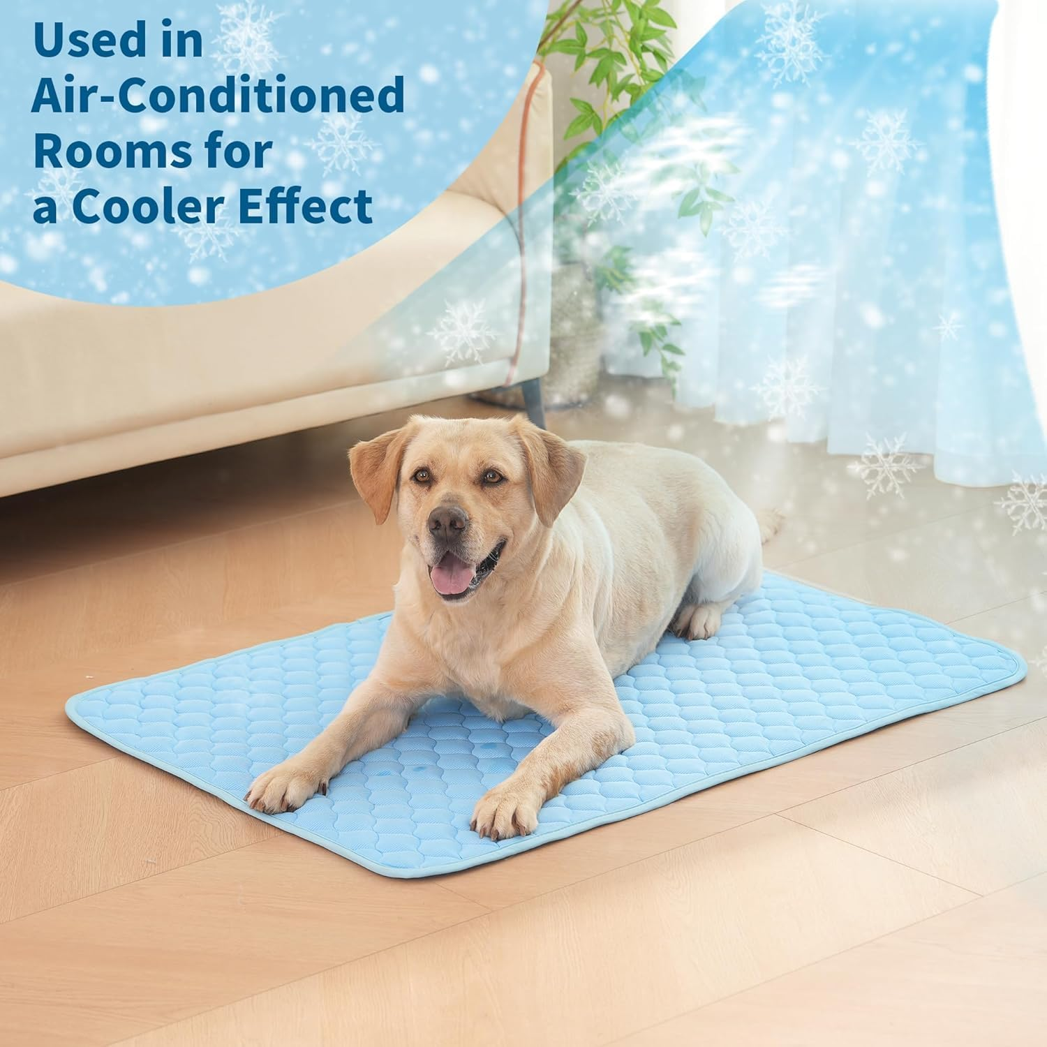 Self Dog Cooling Mat, Washable Ice Silk Cooling Mat for Small Medium Large Dogs and Cats, Pet Sleeping Pad for Crate, Bed, Indoor, Car Seats，100 * 75 (L) image number 6