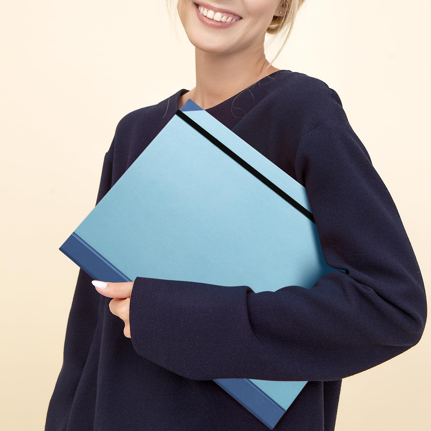 Drimzate Folio Document Organizer,Lifebook Document Organizer with Labels,Suitable for Important Document,Emergency Binder,Life Binder,Passports,And Letters(Light Blue)