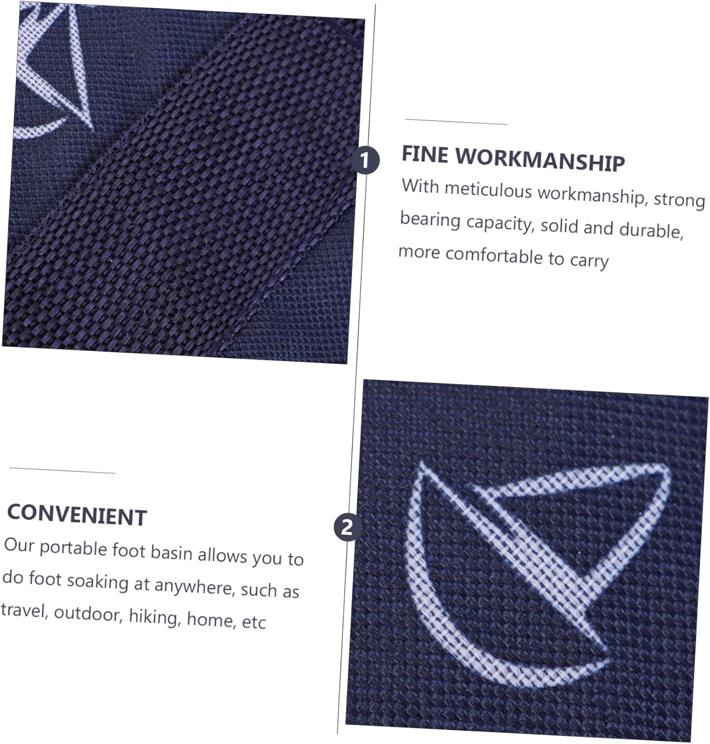 IWOWHERO Foot Soaker Detox Foot Bath Portable Folding Laundry Bucket Peva Inner - Blue image number 4