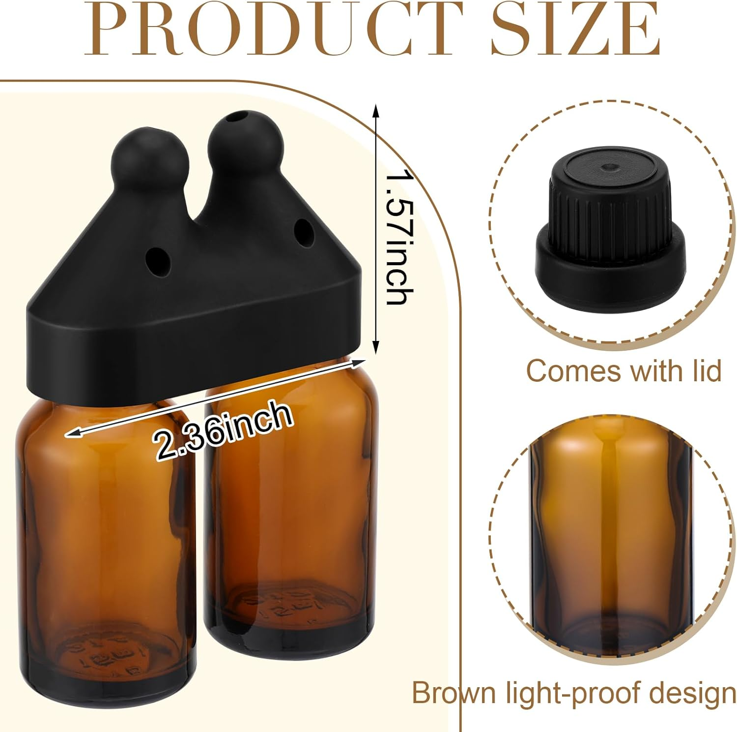 Chunful Essential Oil Inhaler, Double Bottle Leakproof Double Hole Aroma Nasal Inhaler Cap Mini Perfume Dispenser Bottle for Enhances Aromatherapy image number 6