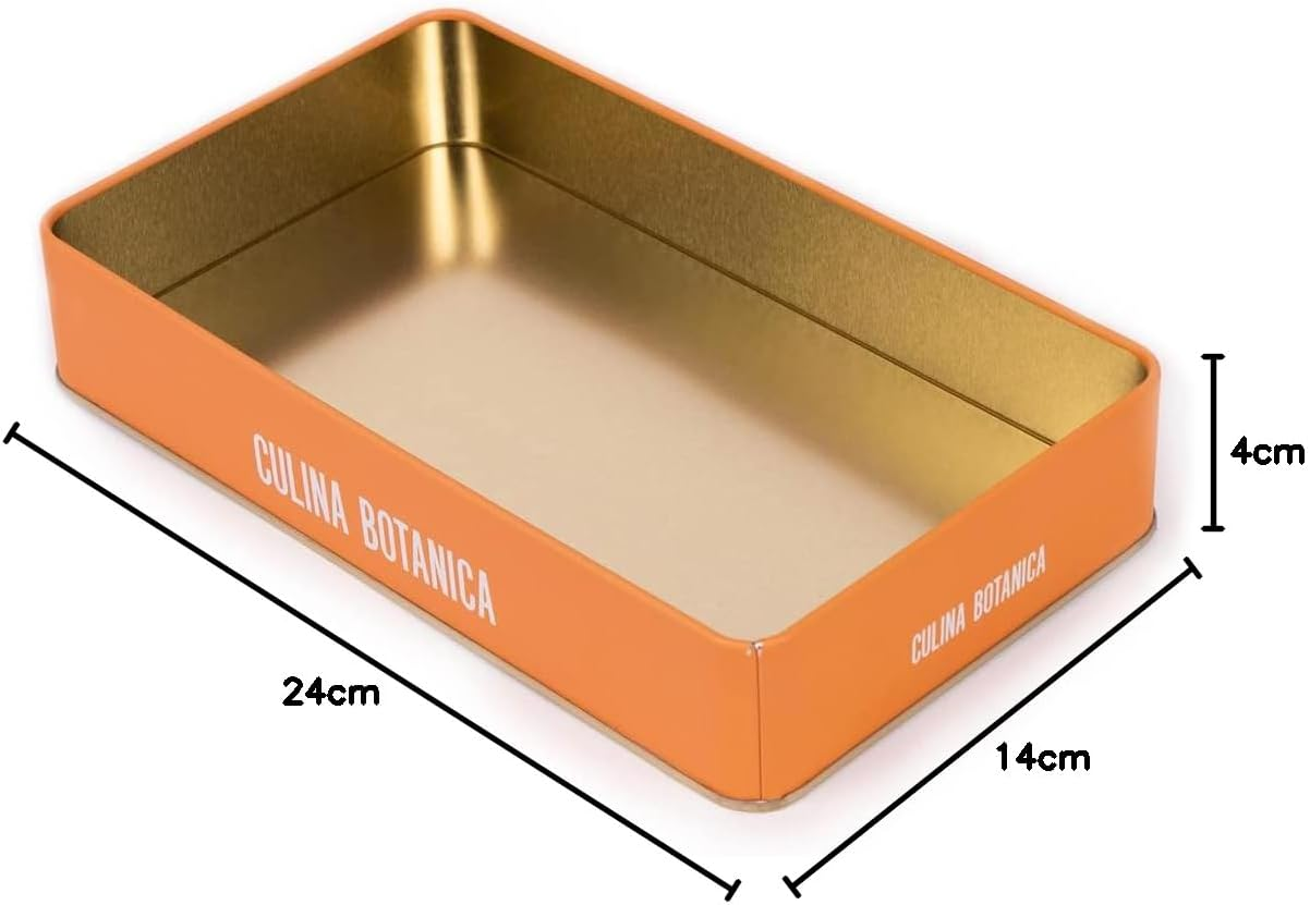 Metal Tin Tin with Lid, Nostalgic Art Tin Box, Biscuit Tin, Storage Tin for Small Items - Herbarium Collection (Culina Botanica)
