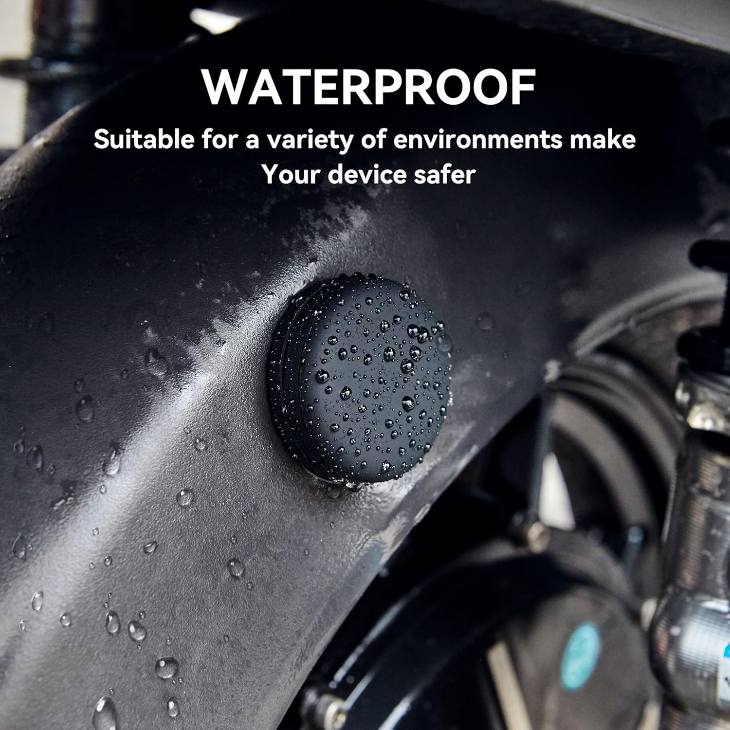 [2 Pack] for Airtag Holder, Case with Ultra Adhesive Sticker, Airtag Silicone Sticker Mount for Bike Wallet TV Remote Drone Camera Luggage Hidden (Black)