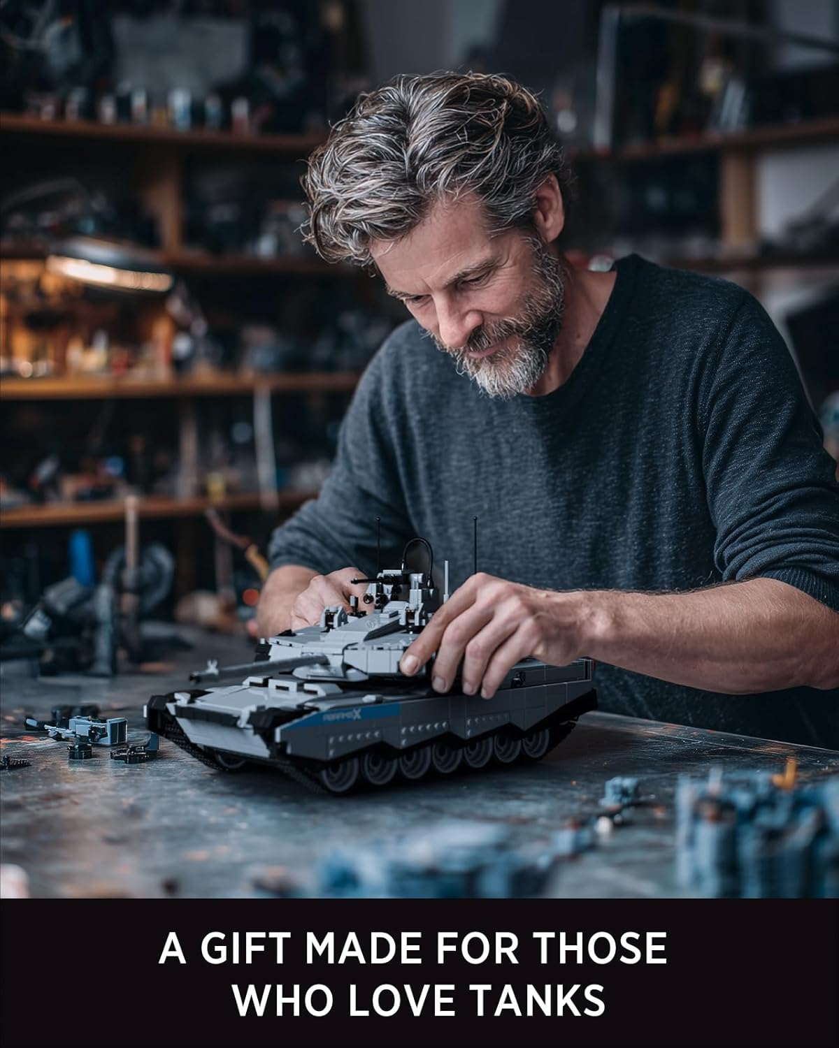 Nifeliz Military Abramsx Tank Model Set, Army Main Tank Building Set for Adults to Build and Collection, Display Model for Military Enthusiasts (2,136 PCS, NF10300) image number 2