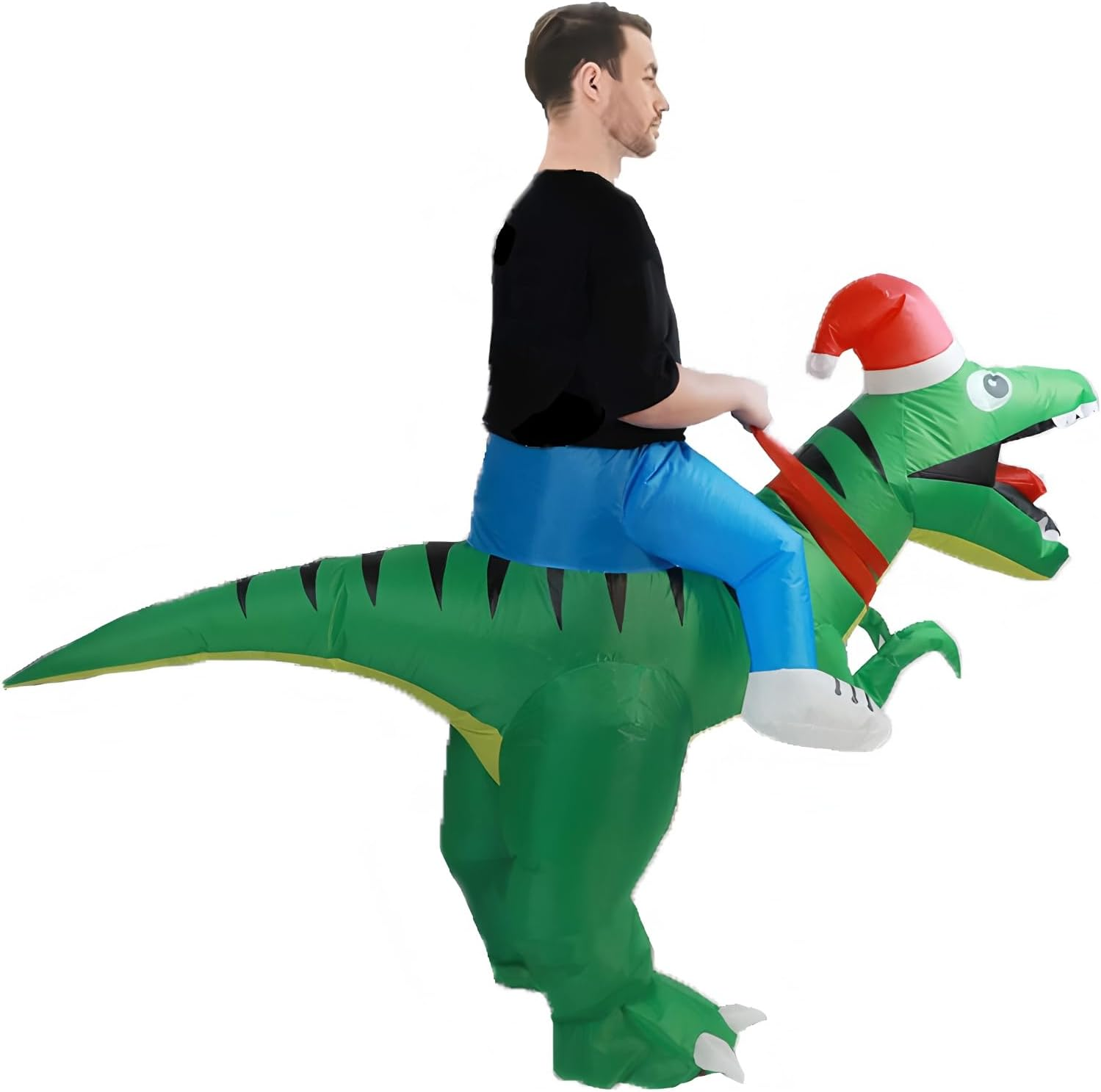 Inflatable Christmas Costume Blow up Funny Costume Suit Unisex Costumes Adult Cosplay Outfit (Christmas Dinosaur) - Gingerbread Man image number 3